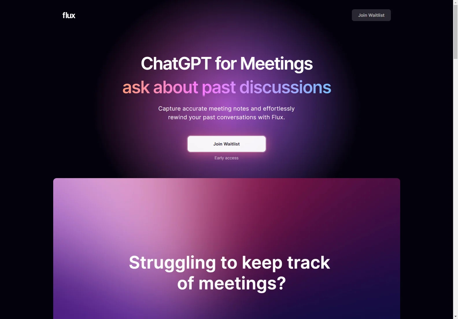 Flux - Transform Your Meeting Experiences with AI