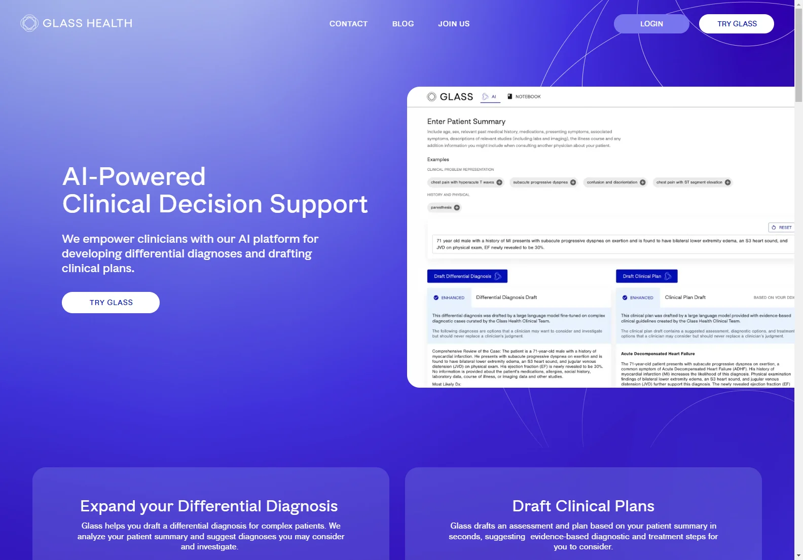 Glass: Empowering Clinicians with AI-Powered Decision Support