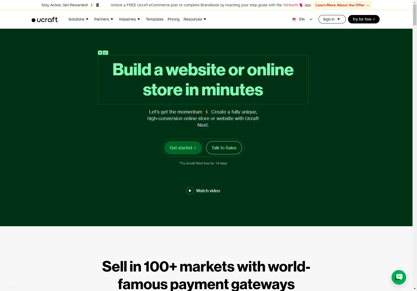 Ucraft Next: Build Websites & Online Stores Effortlessly