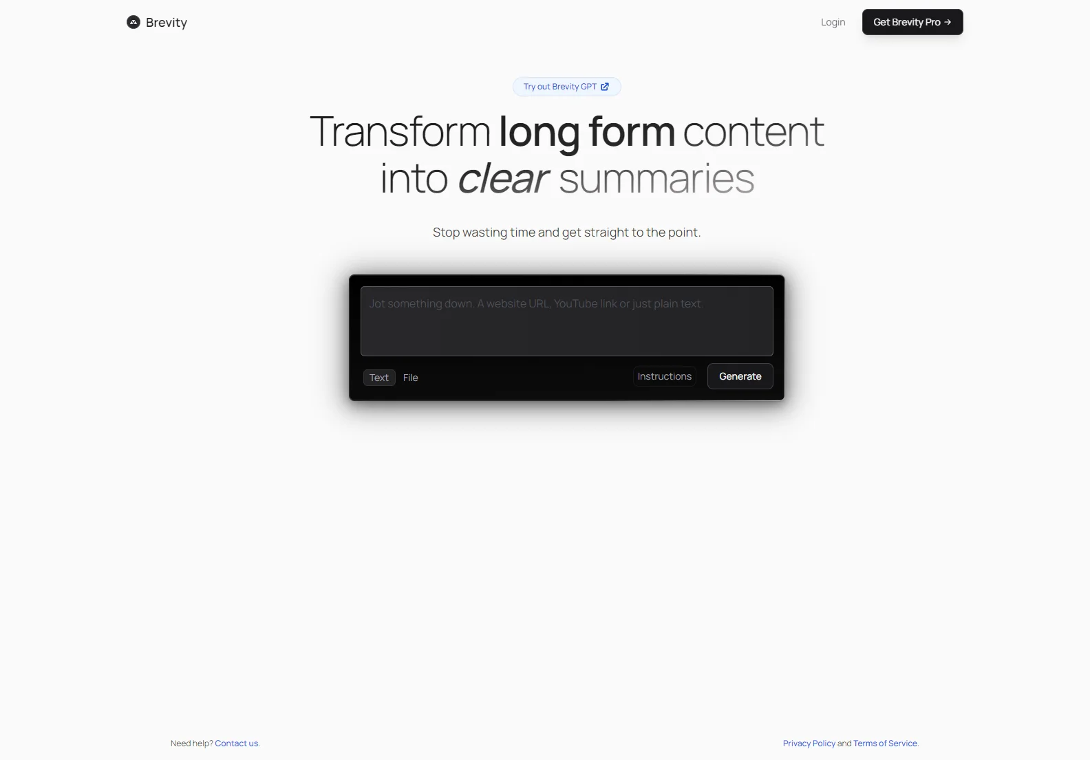 Brevity: Transform Long Texts into Clear Summaries