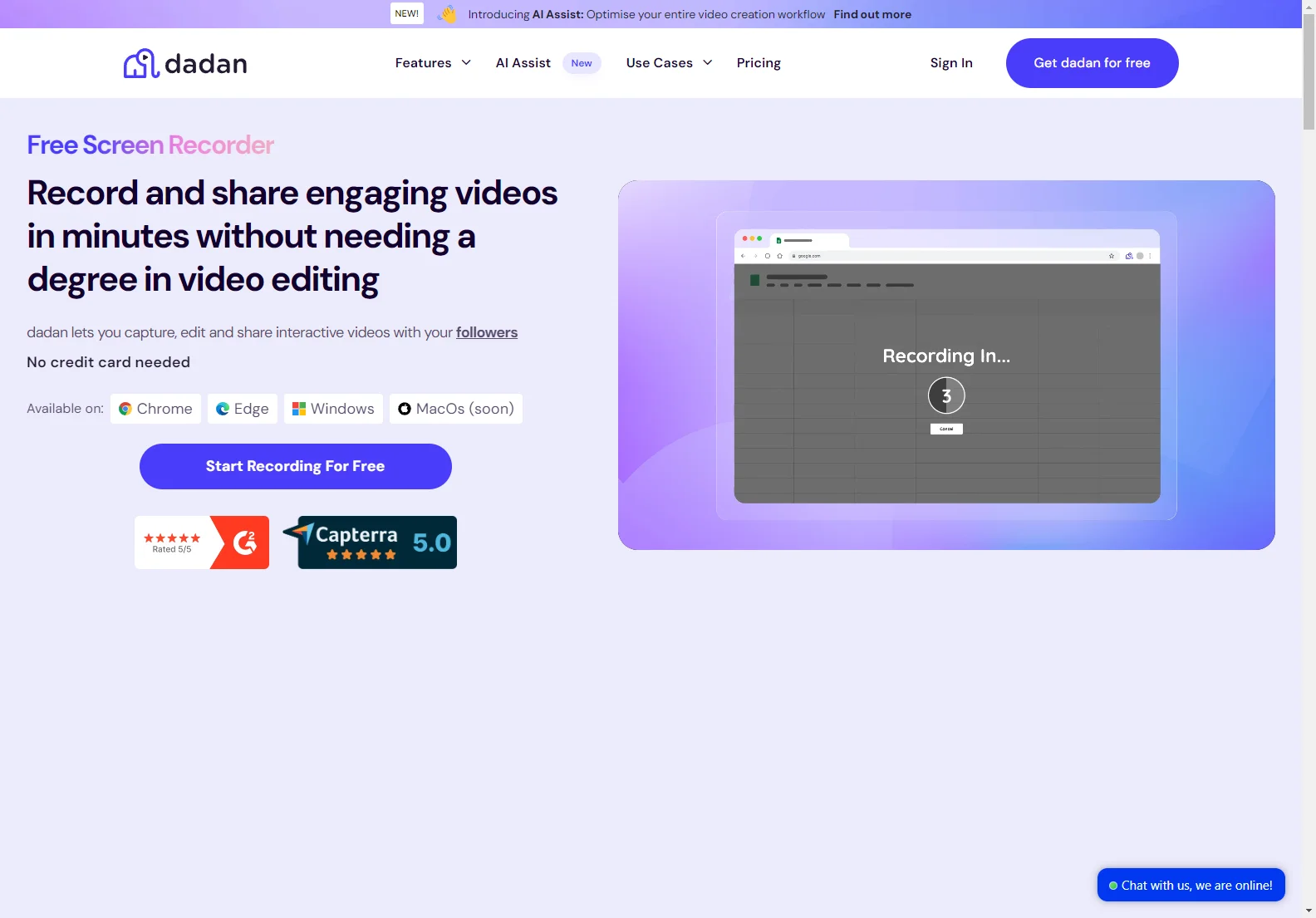 Dadan: The Ultimate Free Screen Recorder & Video Creation Software with AI Assist