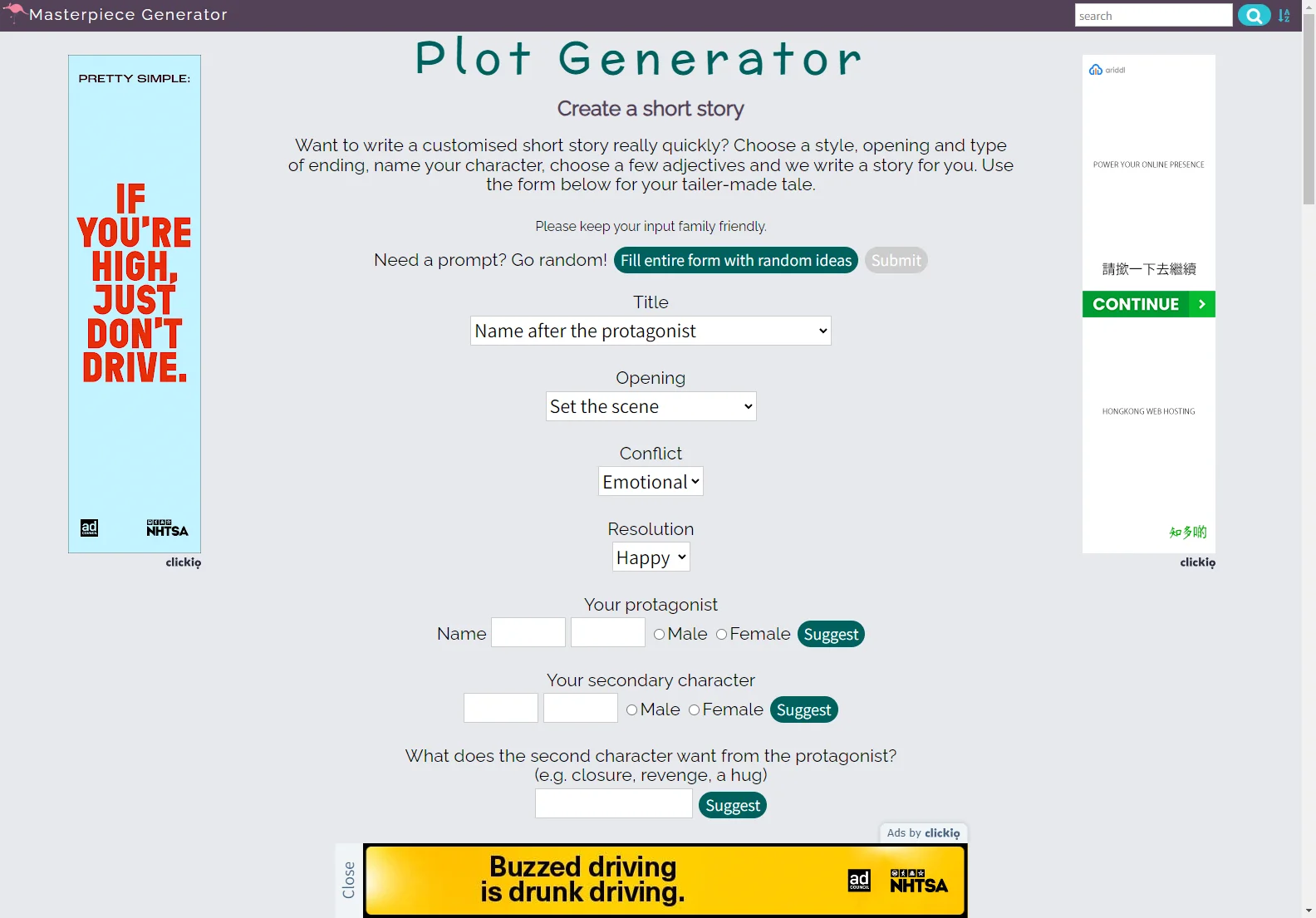 Create Custom Short Stories with Masterpiece Generator