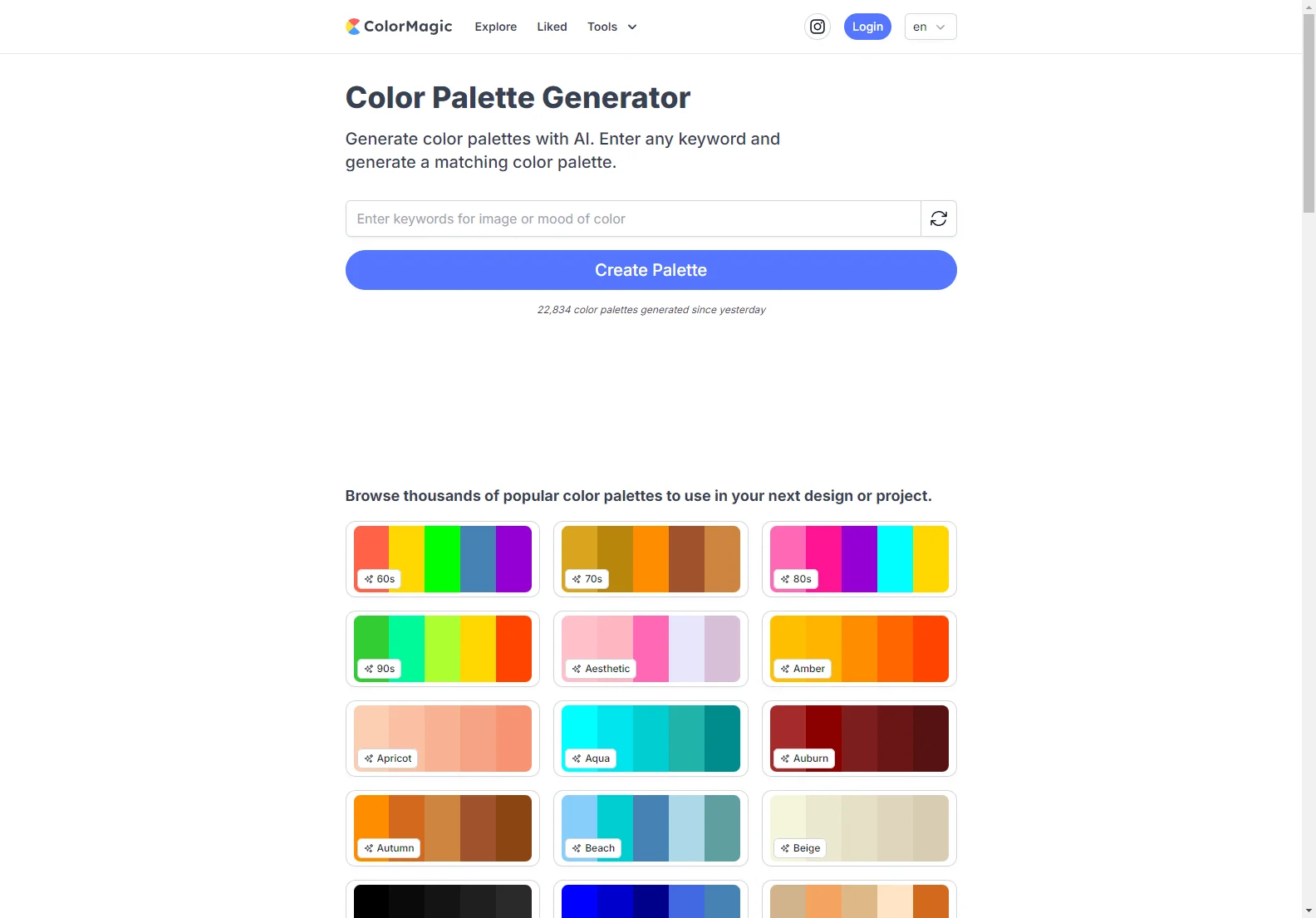 ColorMagic - AI-Powered Color Palette Generator for Stunning Designs