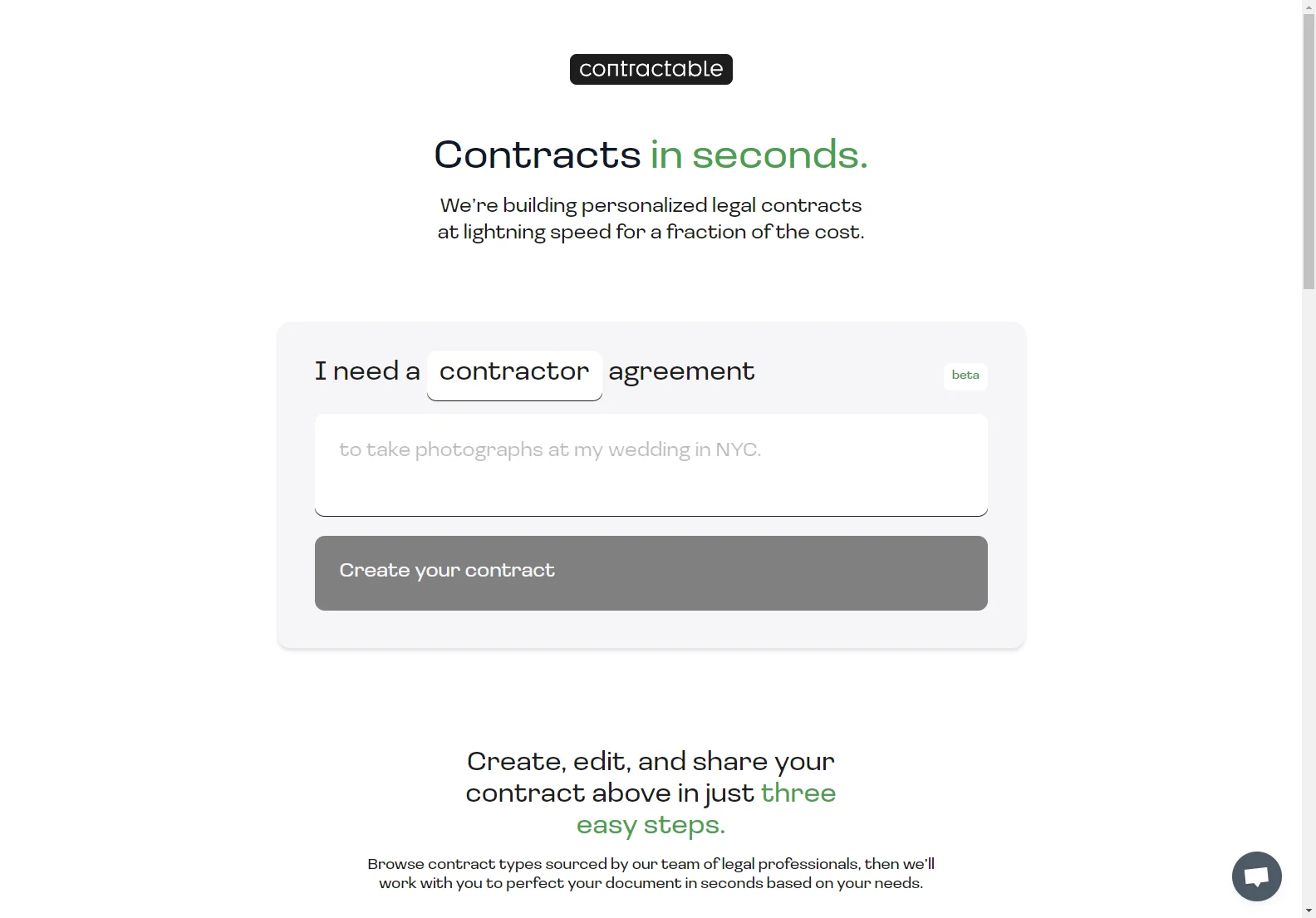 Contractable: Your AI-Powered Personalized Contract Generator for Quick and Affordable Contracts