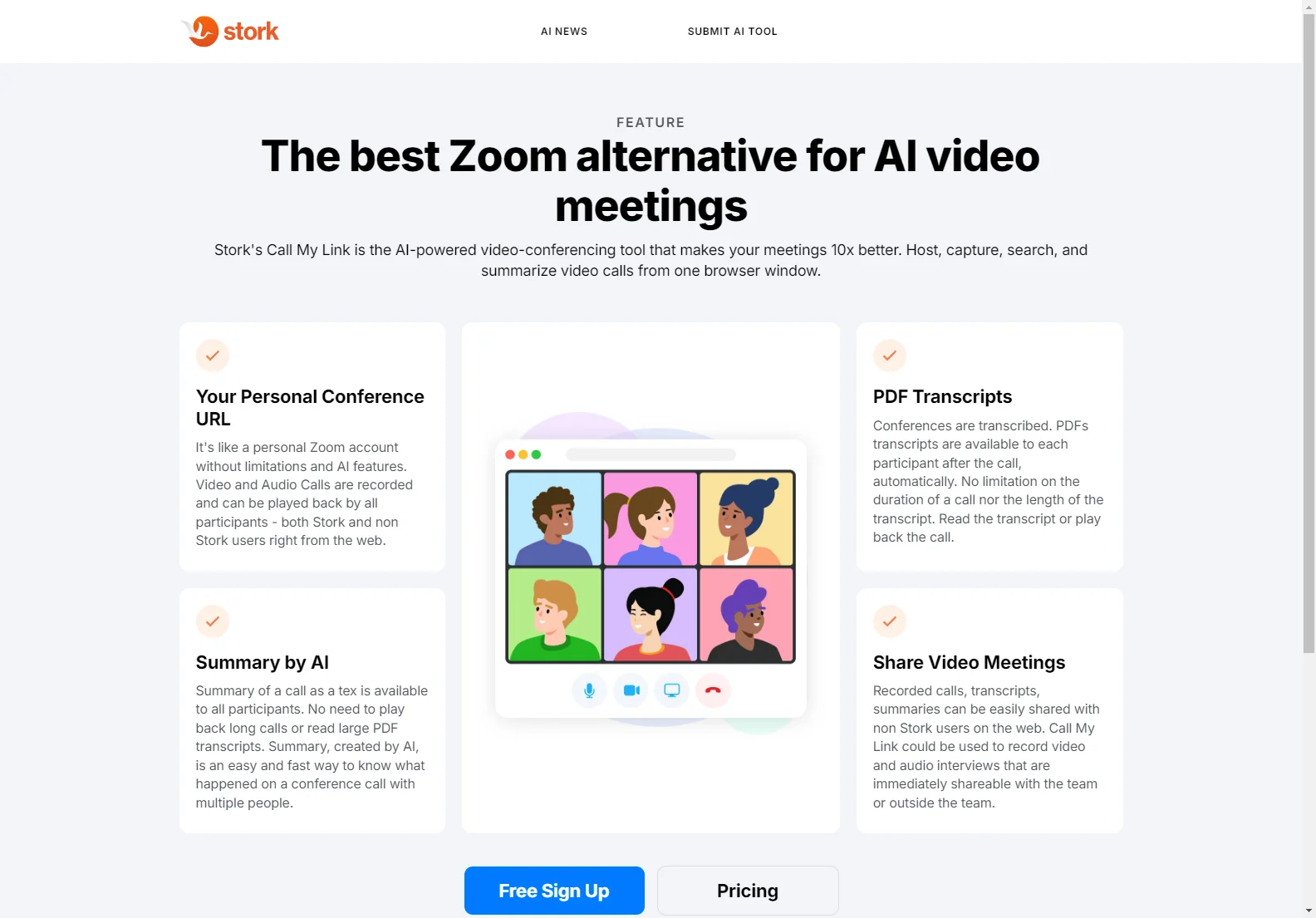 Call My Link | Stork: The Ultimate AI-Powered Video Conferencing Tool