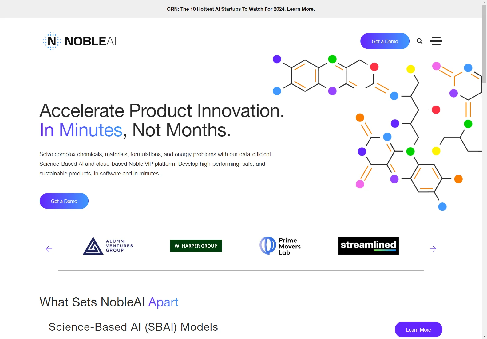 NobleAI: Accelerating Product Innovation with AI for Safe and Sustainable Solutions