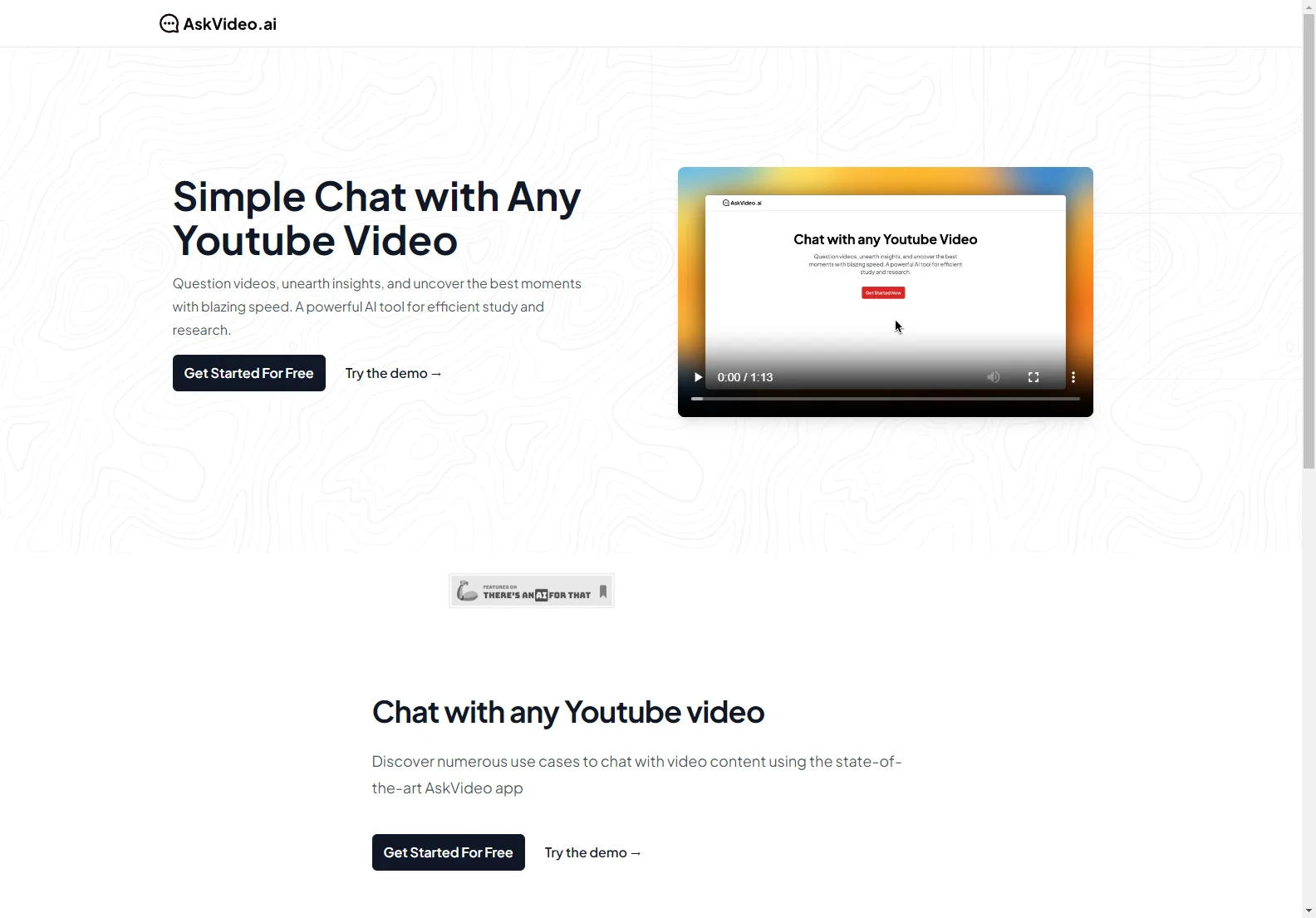 AskVideo.ai: Chat with Any Youtube Video for Enhanced Insights