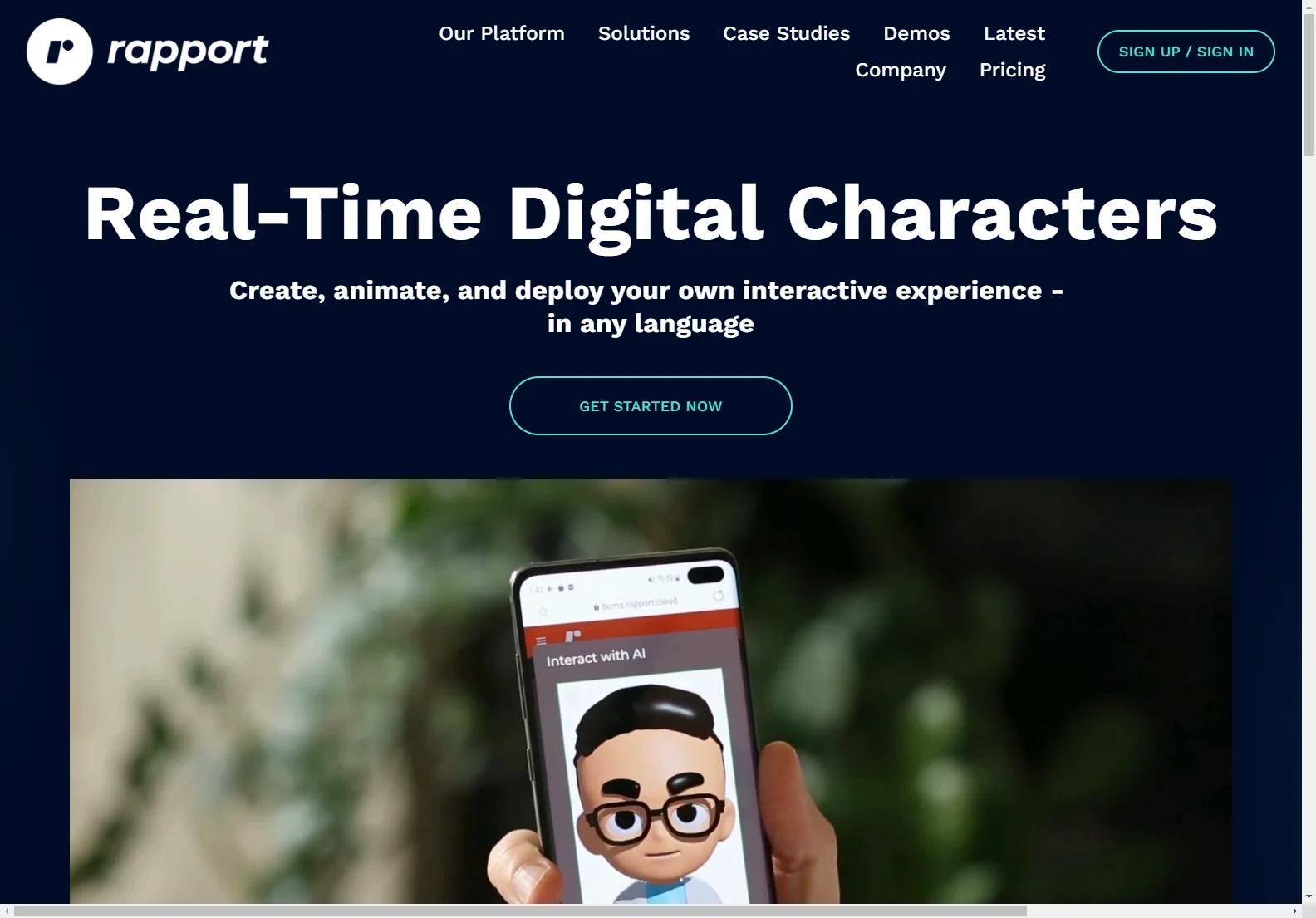 Rapport Software: Create & Deploy Interactive AI-Generated Characters