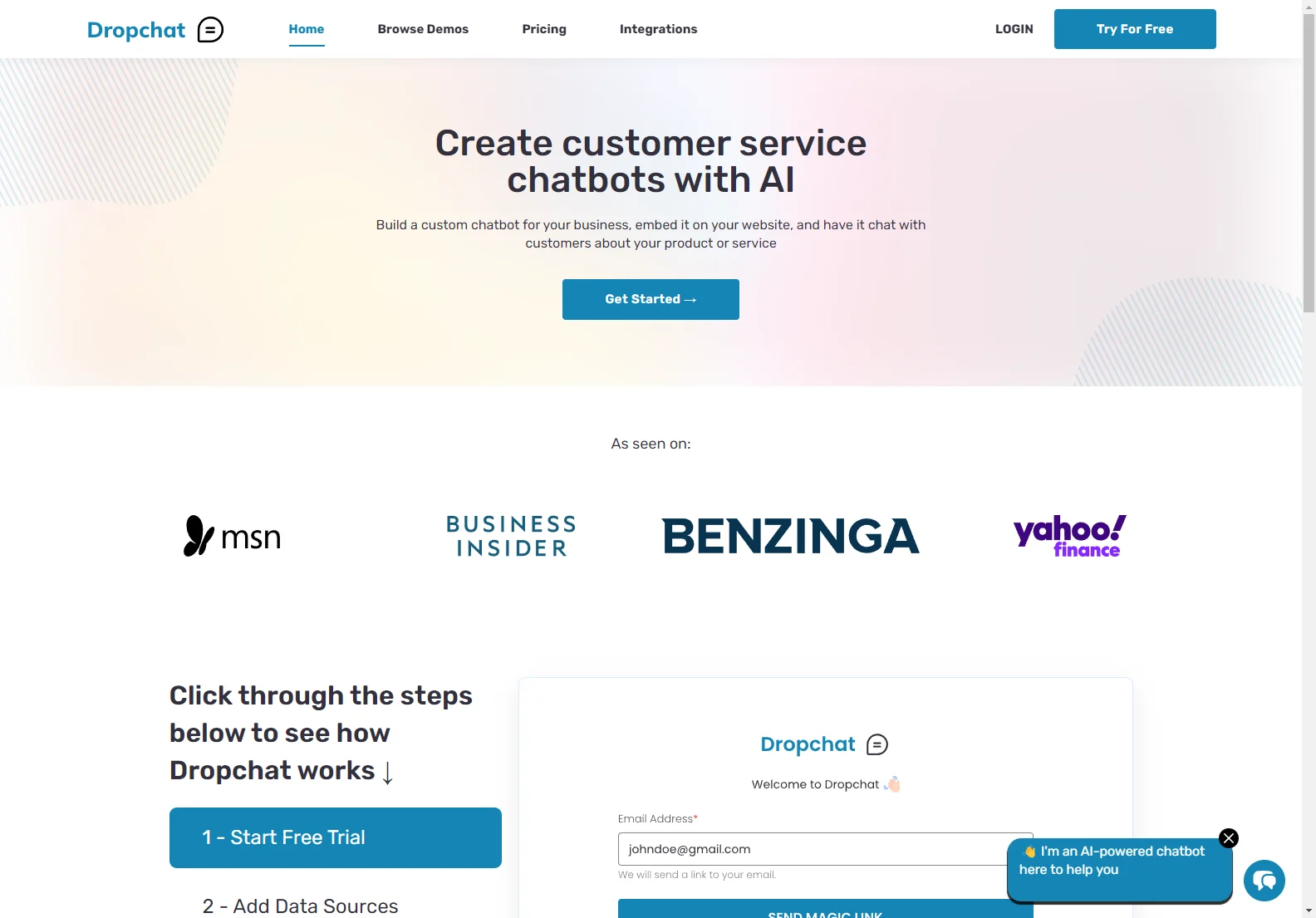 Dropchat: Empowering Businesses with AI-Powered Chatbots