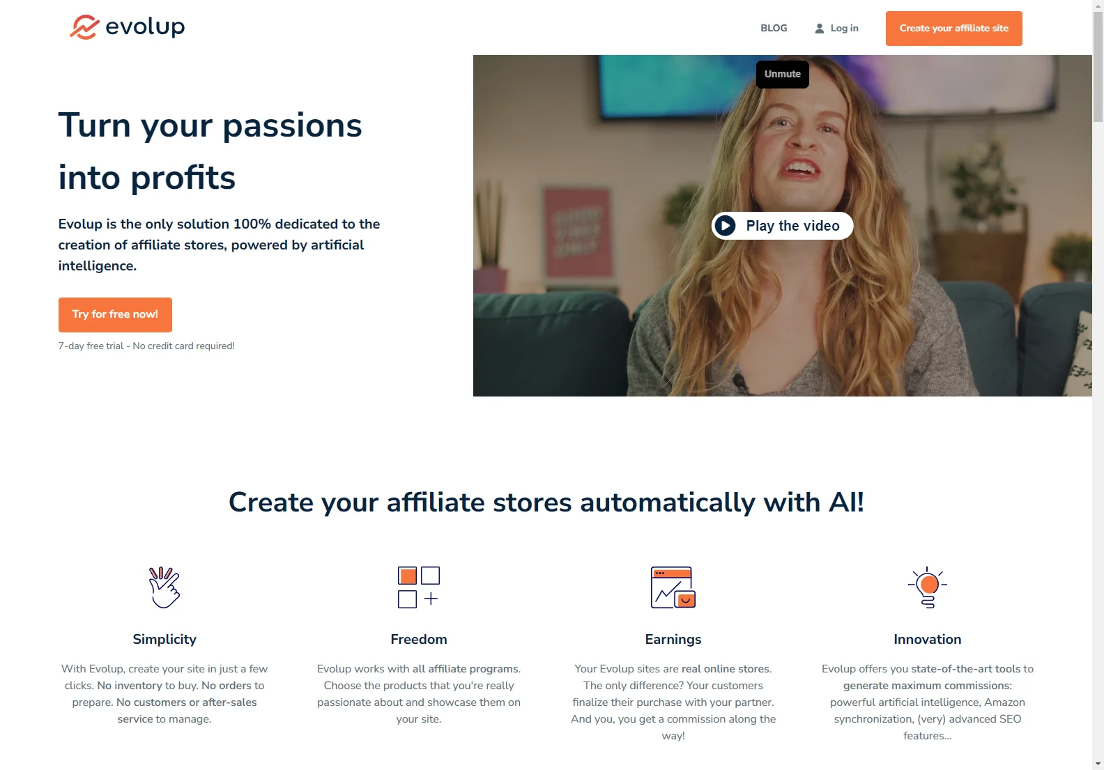 Evolup: Automatically Create Affiliate Stores with AI for Success