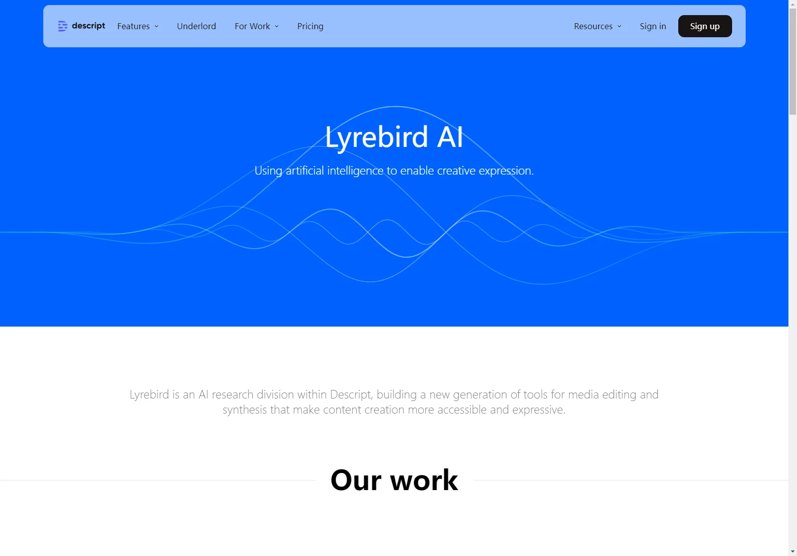 Lyrebird - Descript: Empowering Media Editing with AI