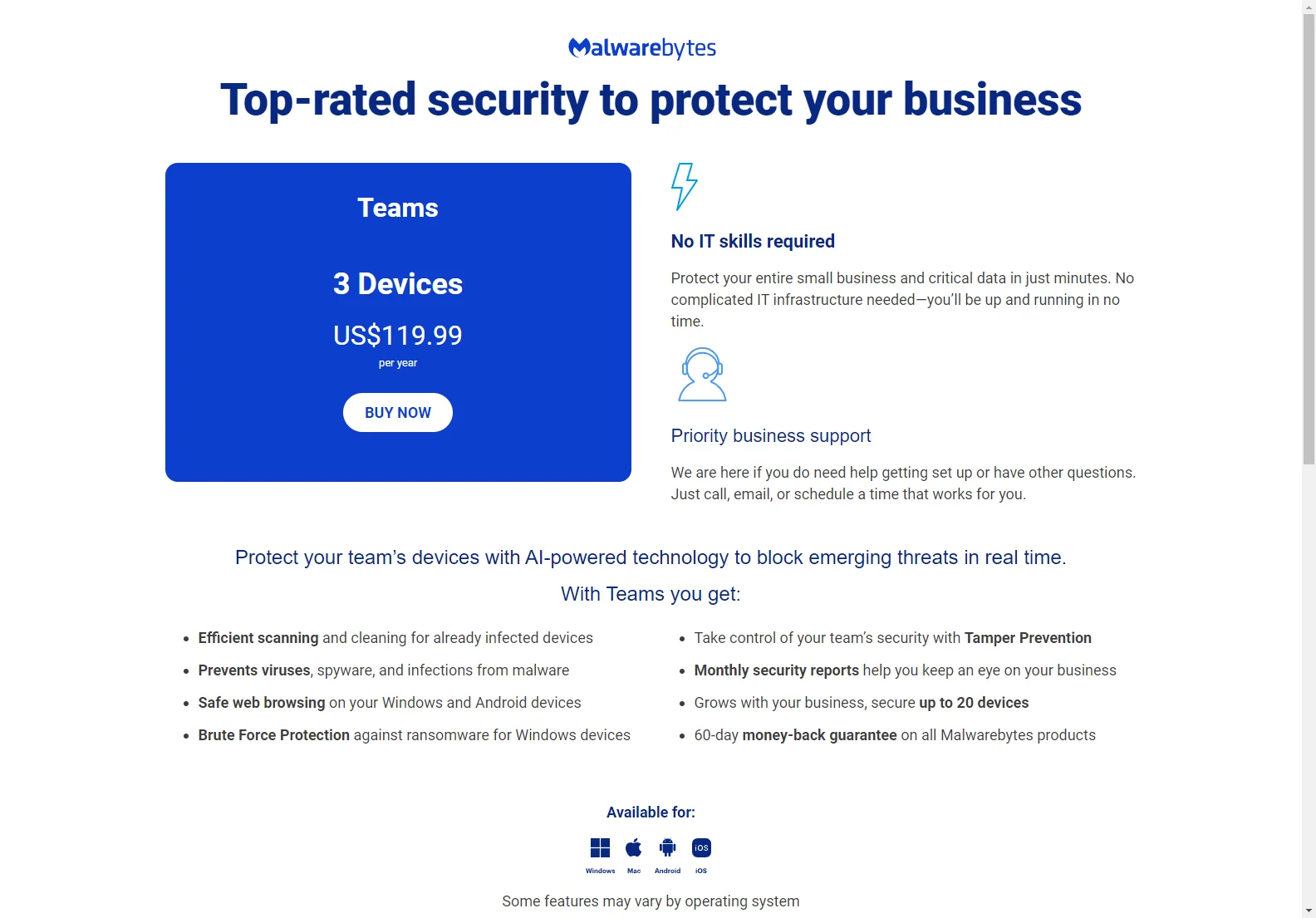 Malwarebytes Teams: AI-Powered Security for Your Small Business