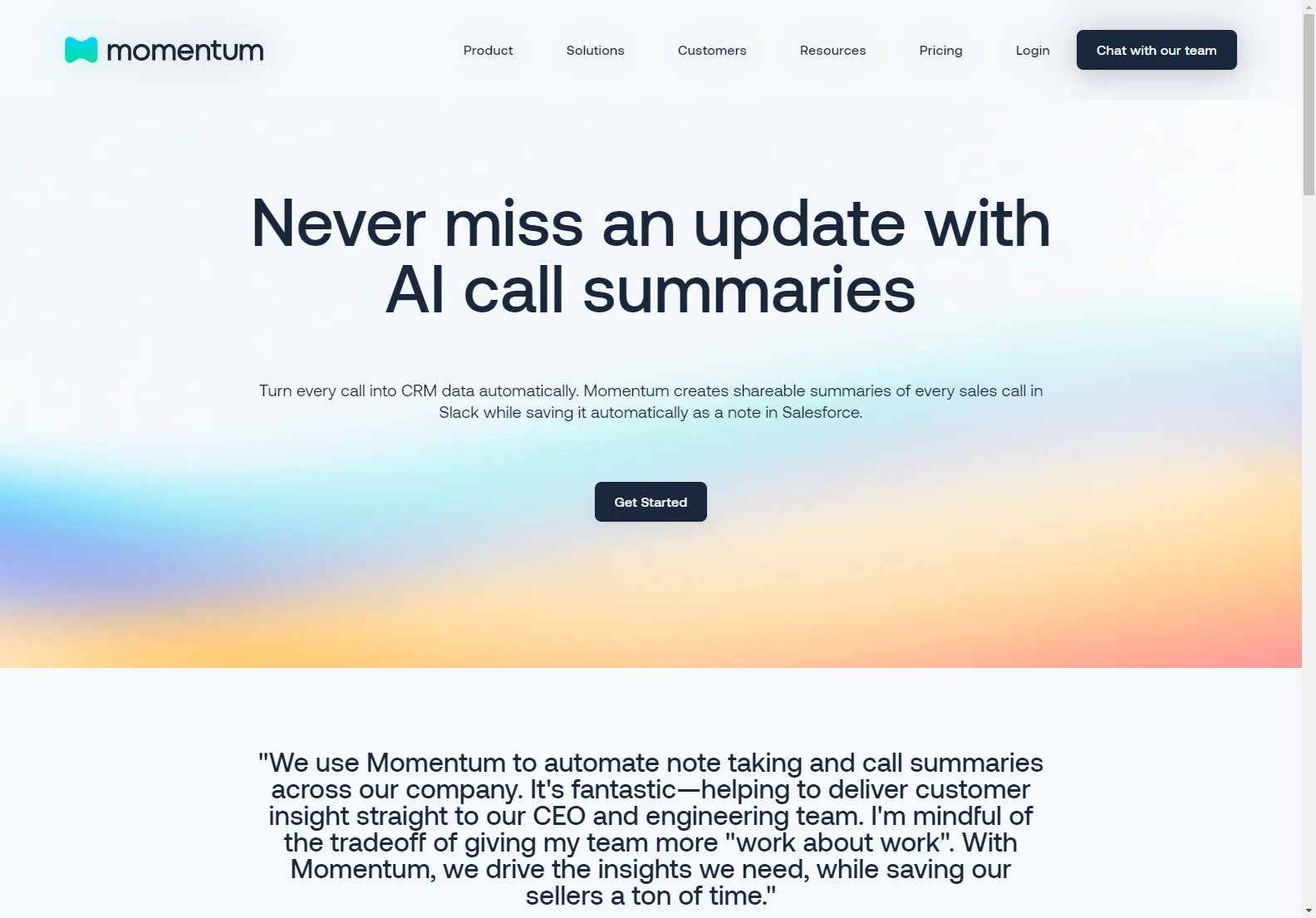 Boost Sales and Customer Success with Momentum AI Call Notes