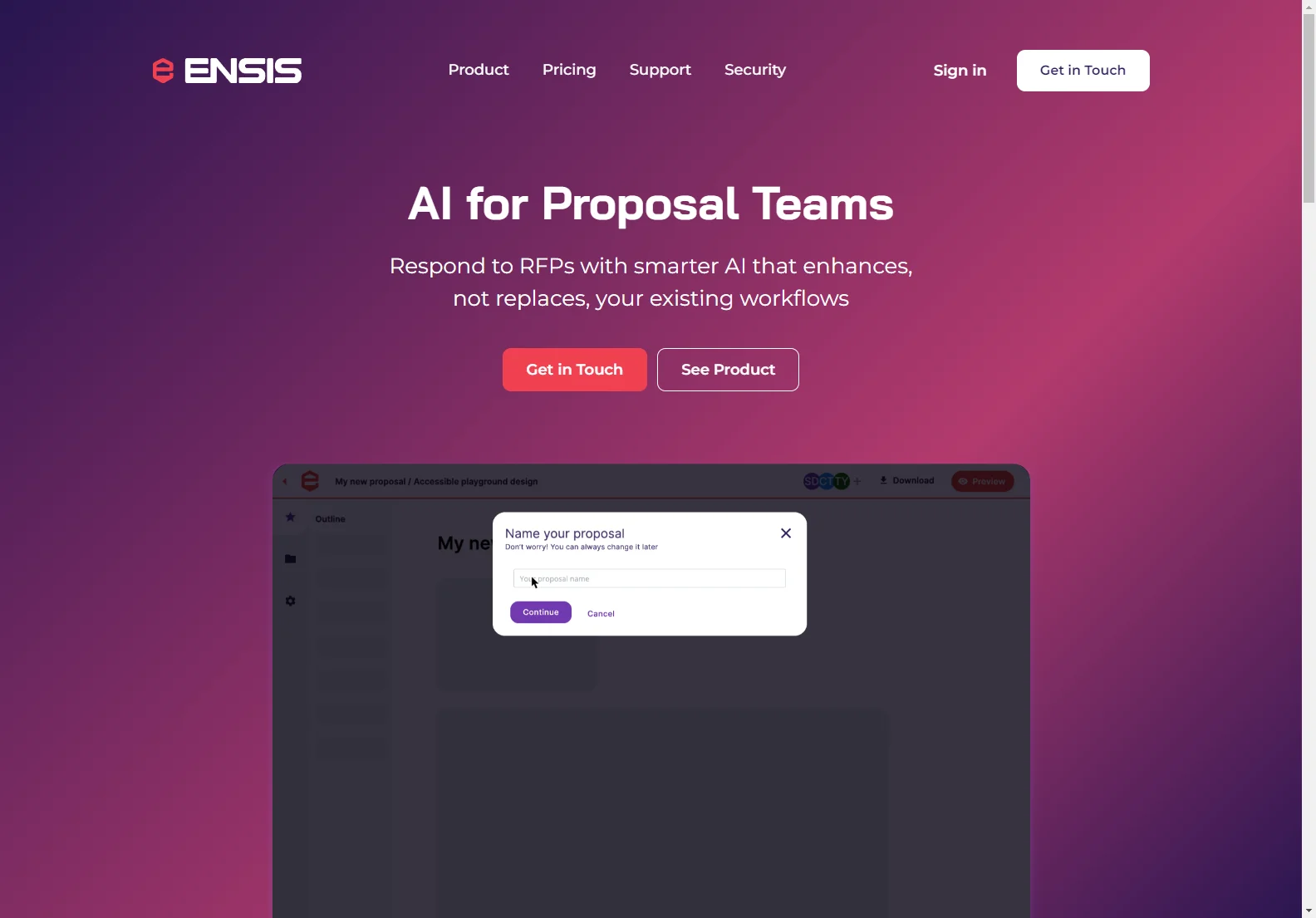 Ensis: Accelerating Proposals with AI for RFPs