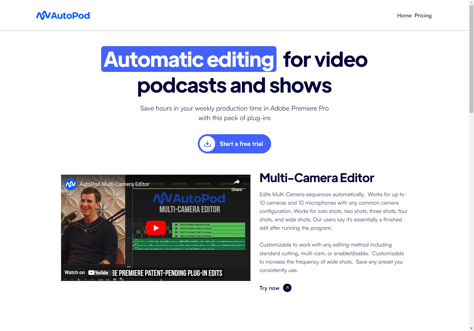 AutoPod: Streamlining Video Editing in Premiere Pro