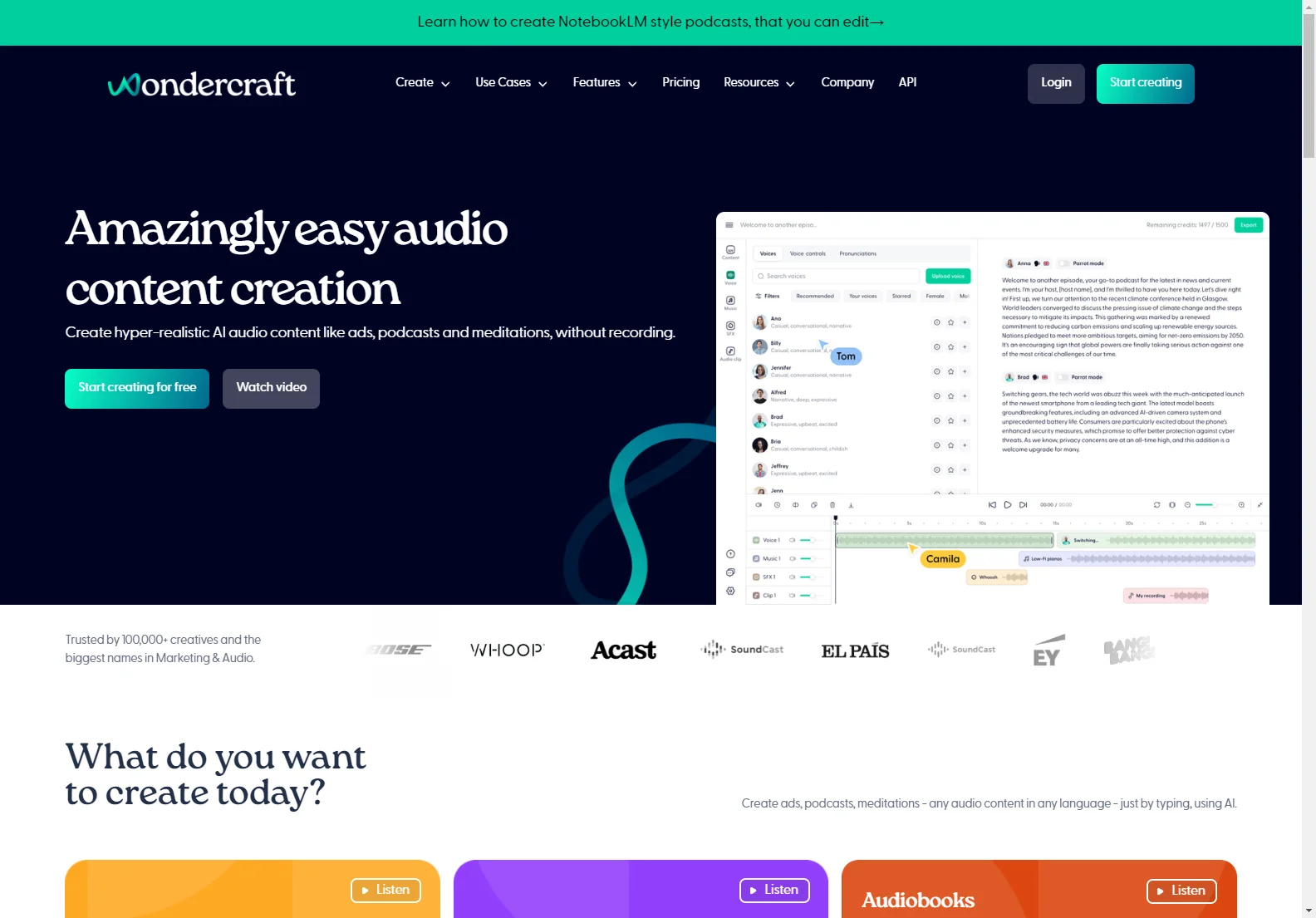 Wondercraft: AI-Powered Audio Studio for Effortless Content Creation