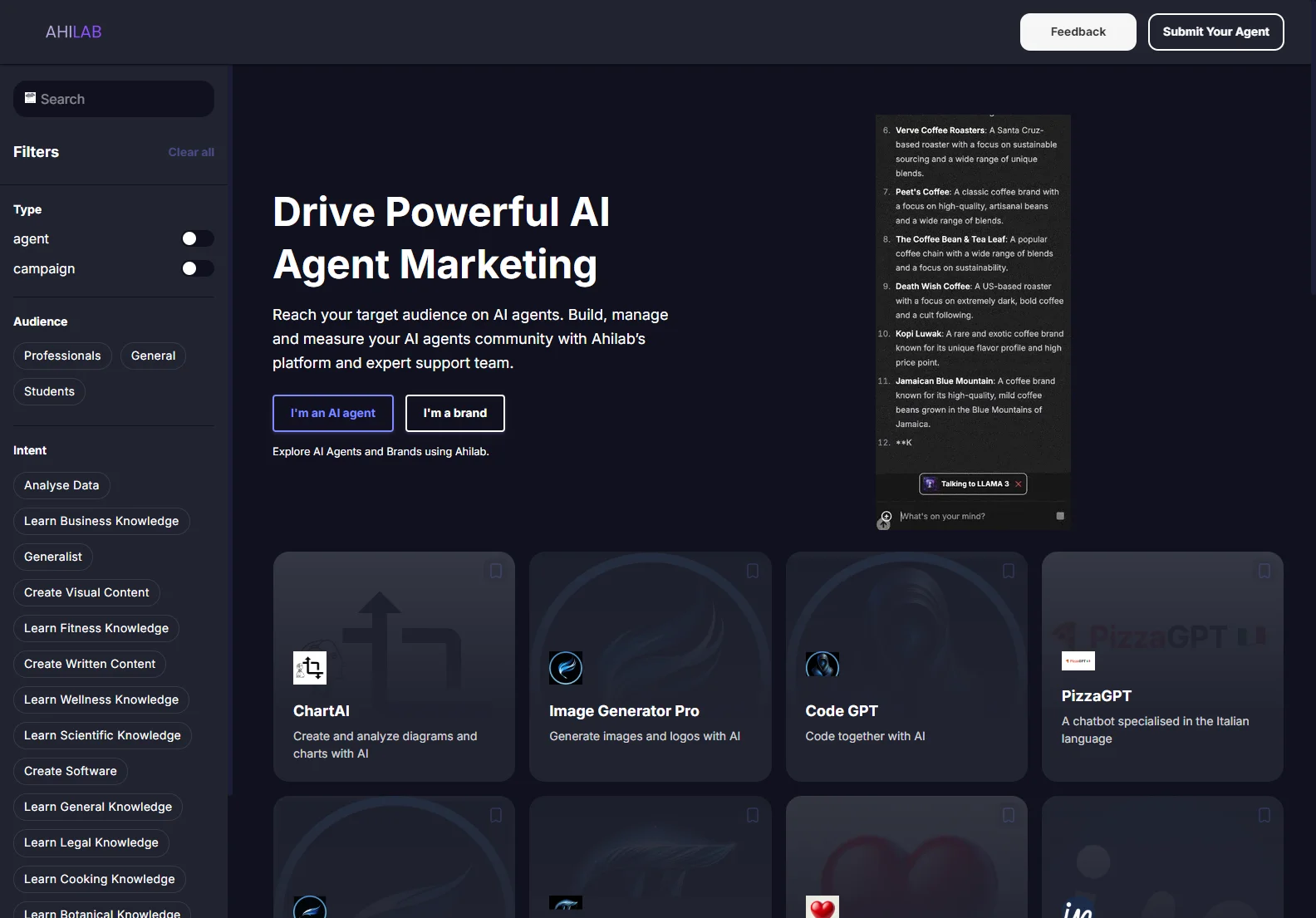 AHILAB: Empowering AI Agent Marketing for Brands & Agencies