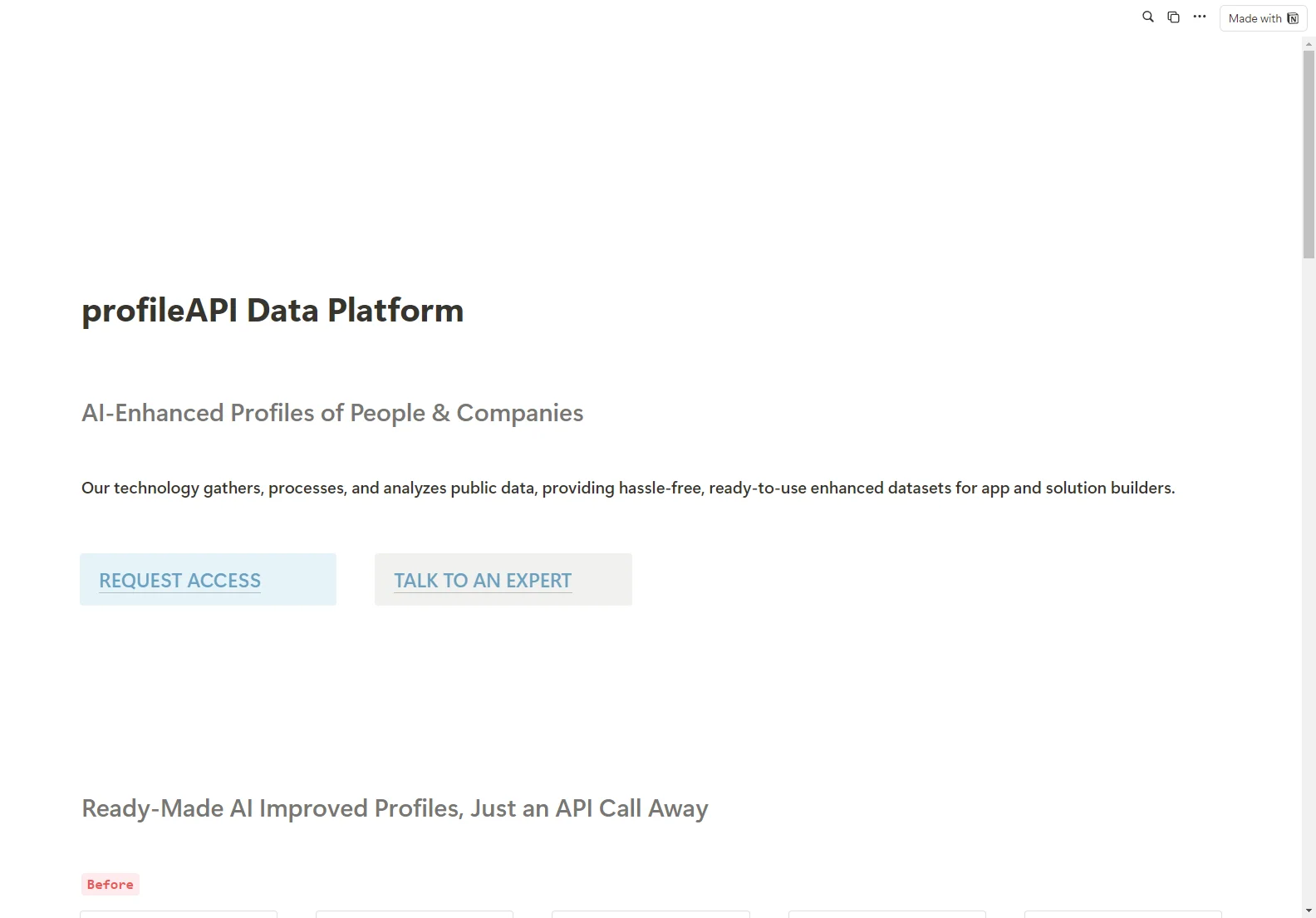 profileAPI Data Platform: Enhancing Profiles with AI