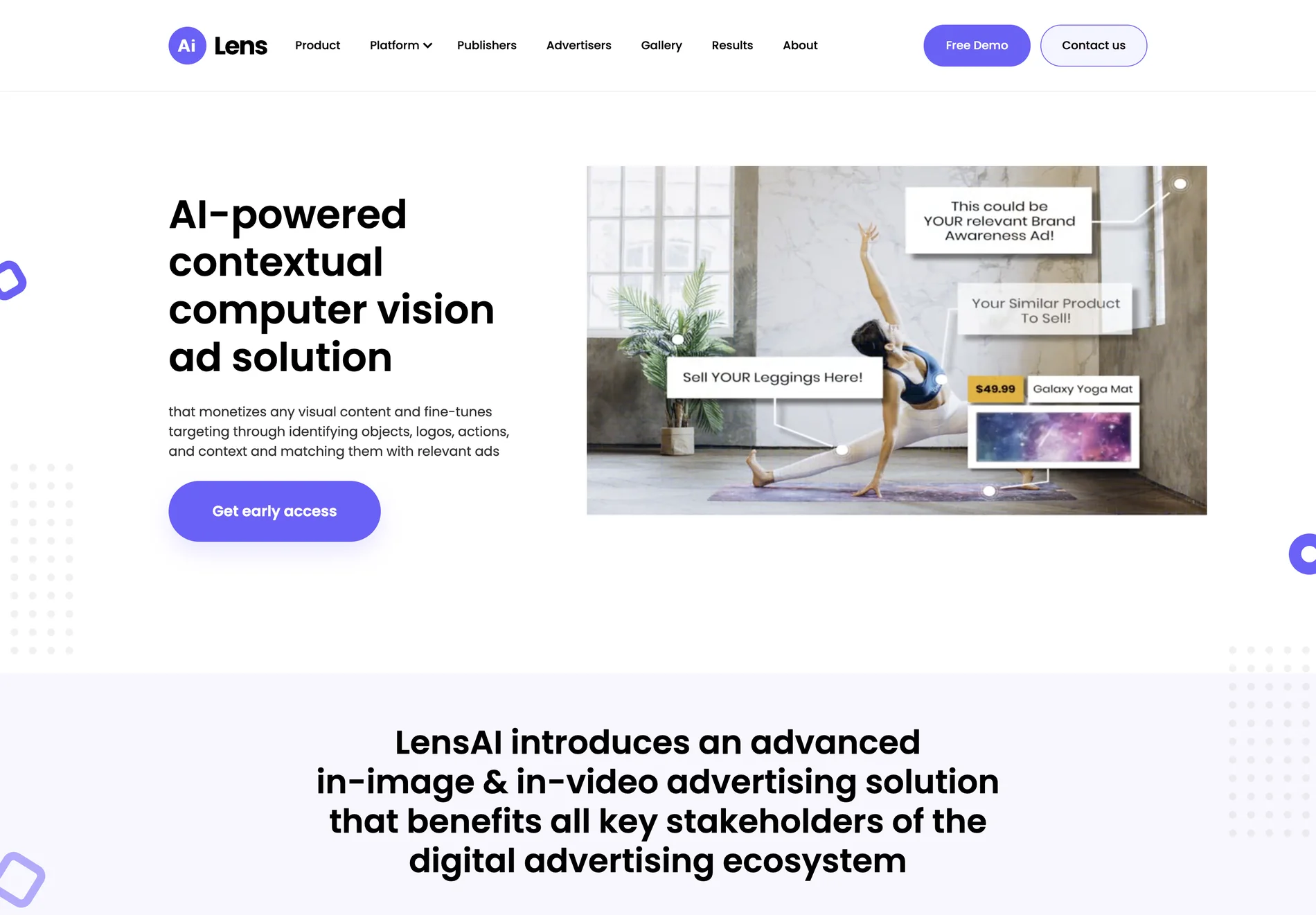 LensAI: Efficient Context Advertising for Web Traffic Monetization