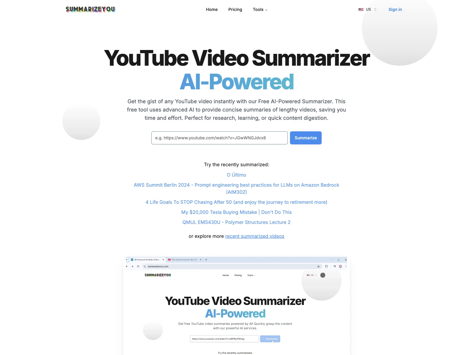 AI-Powered YouTube Video Summarizer - Online Free | SummarizeYou