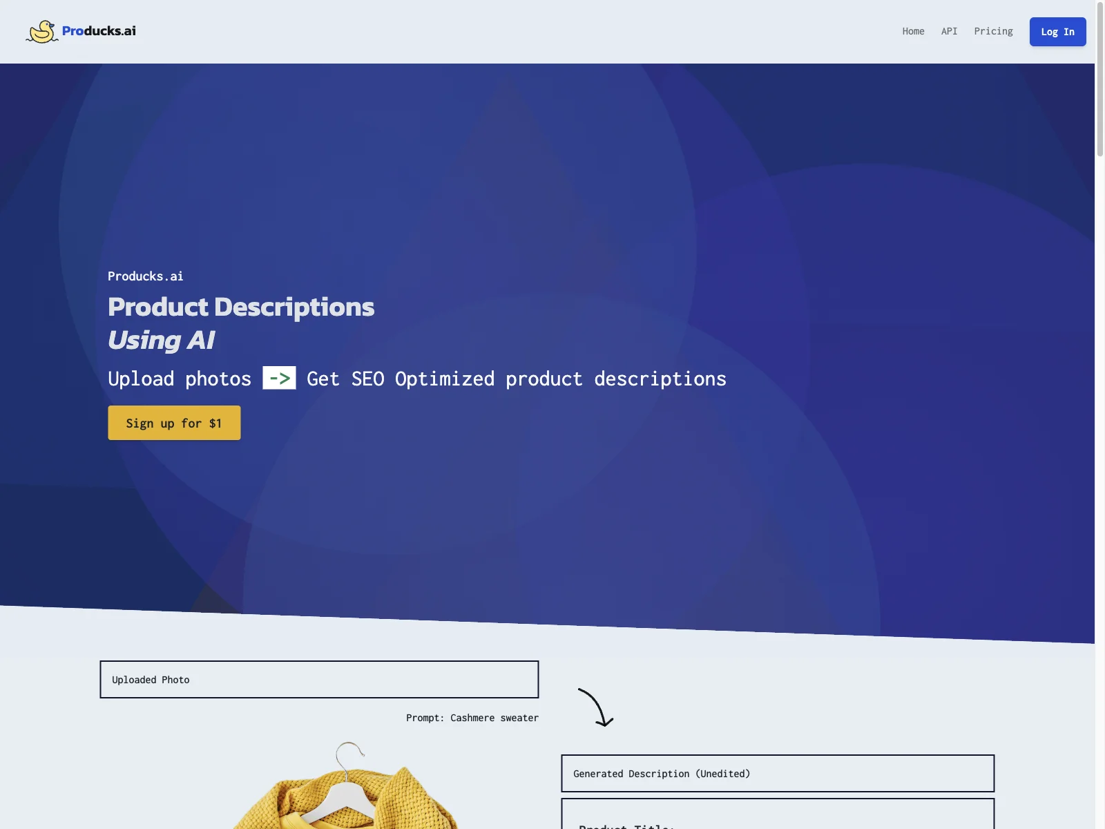 Producks.ai - Transform Photos into SEO-Friendly Descriptions