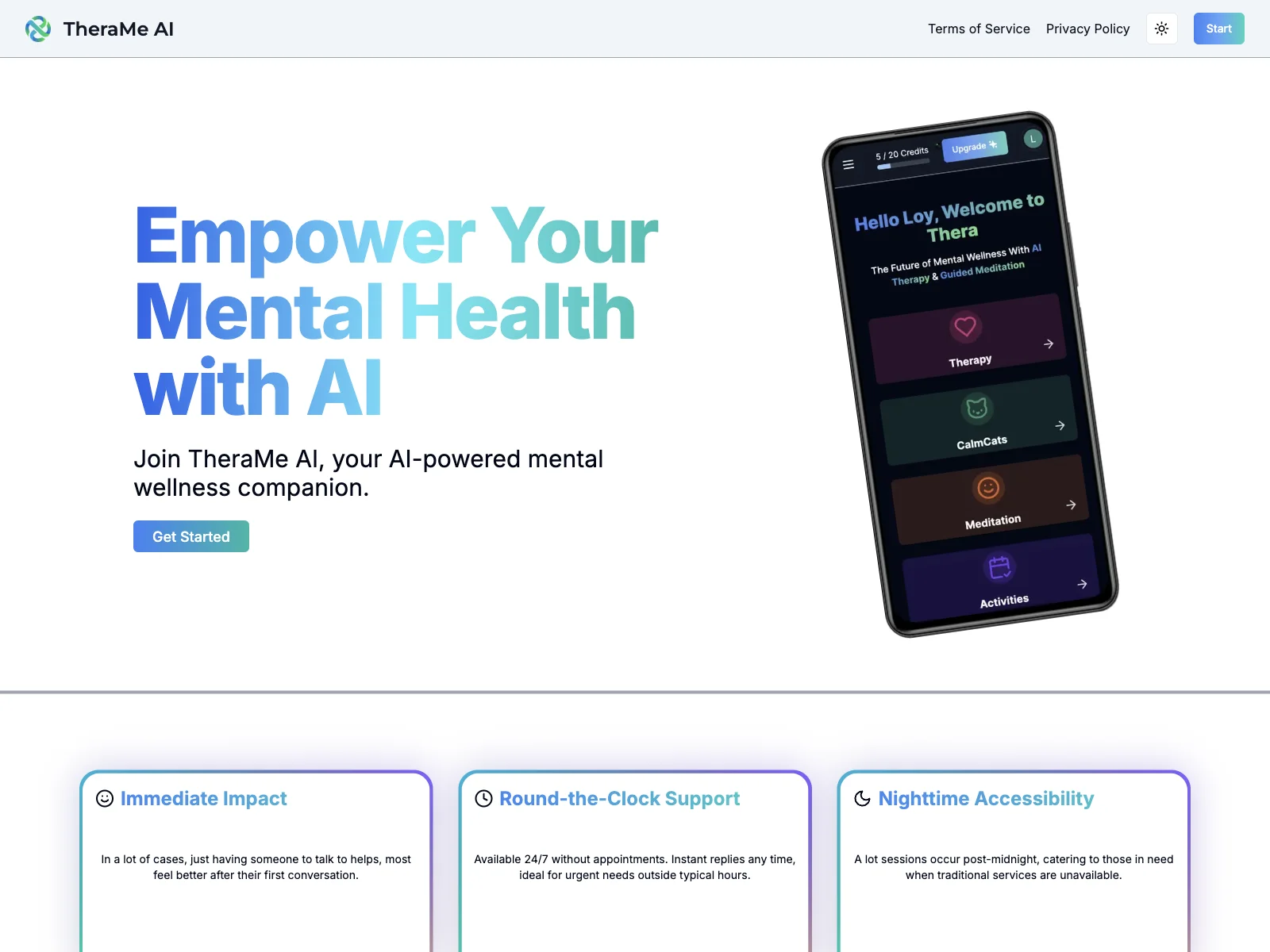 TheraMe AI: Empowering Mental Health with 24/7 Support