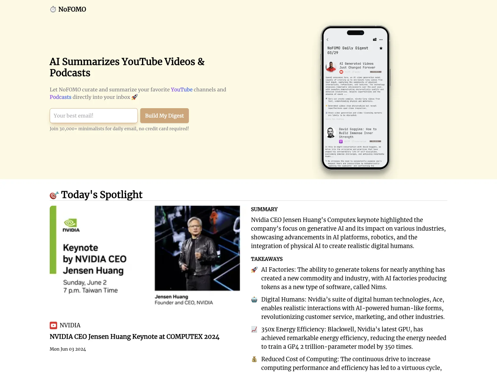 NoFOMO.ai: Summarizing YouTube & Podcasts for You