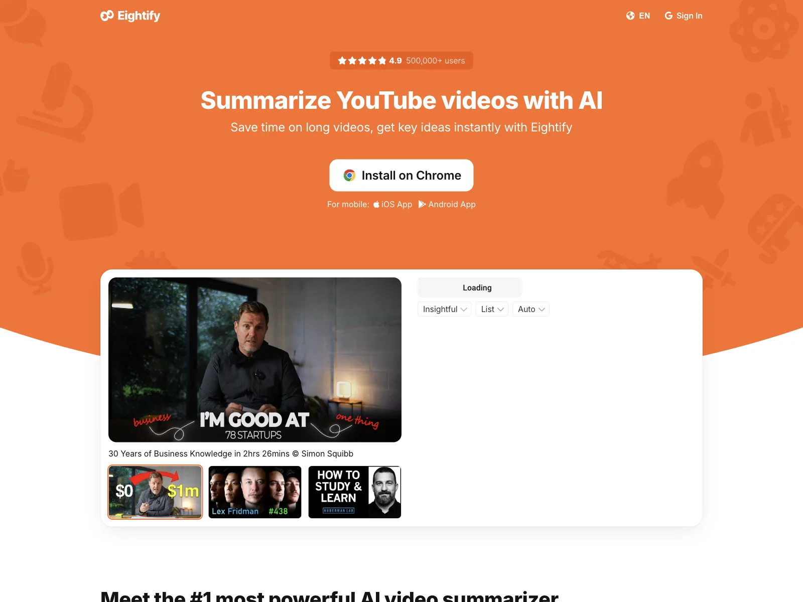 Eightify - Transform Your YouTube Viewing with AI Summaries