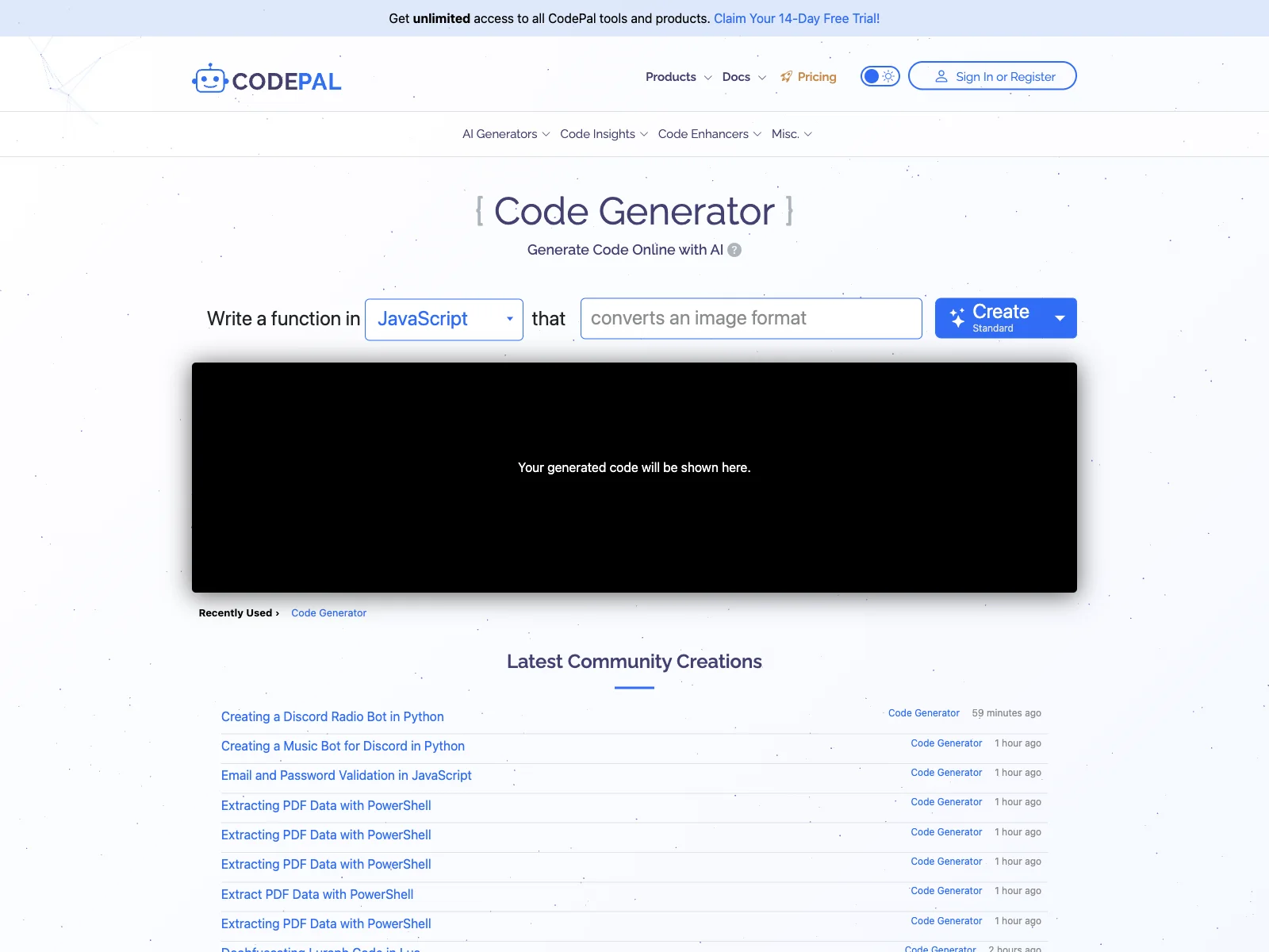 CodePal: The Ultimate Code Generation Platform