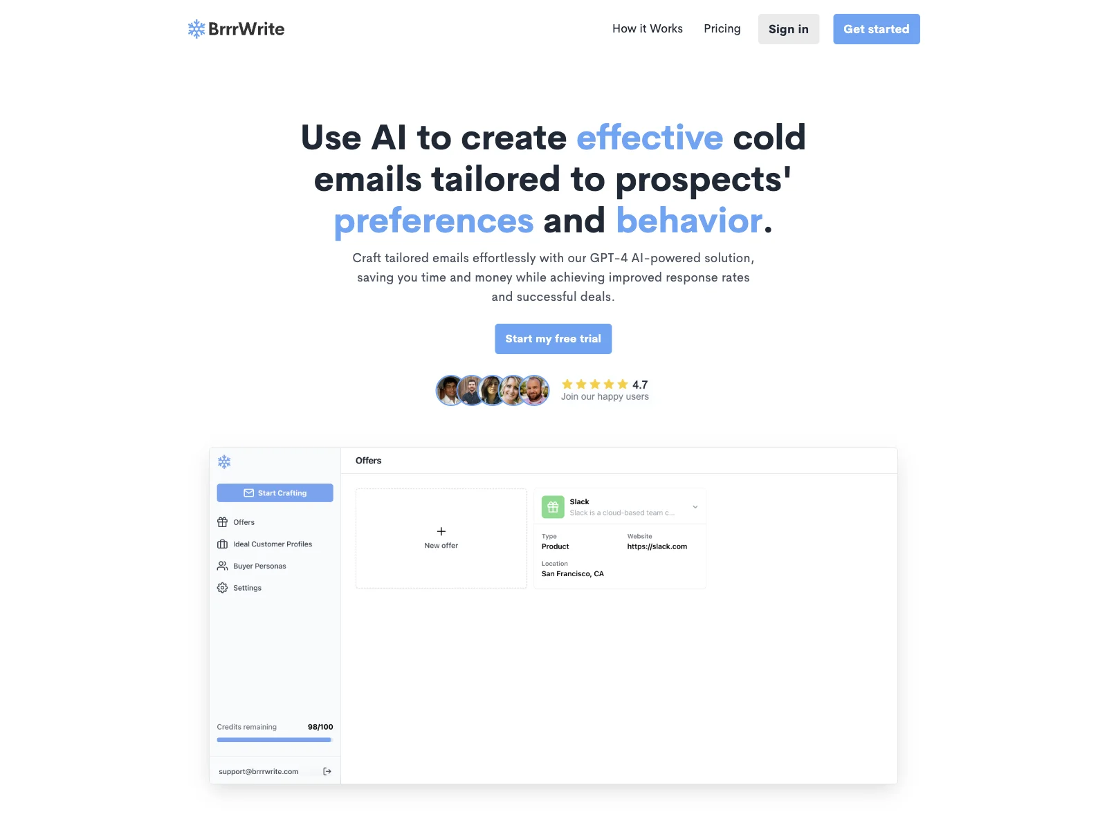 BrrrWrite - Revolutionize Cold Email Creation with AI