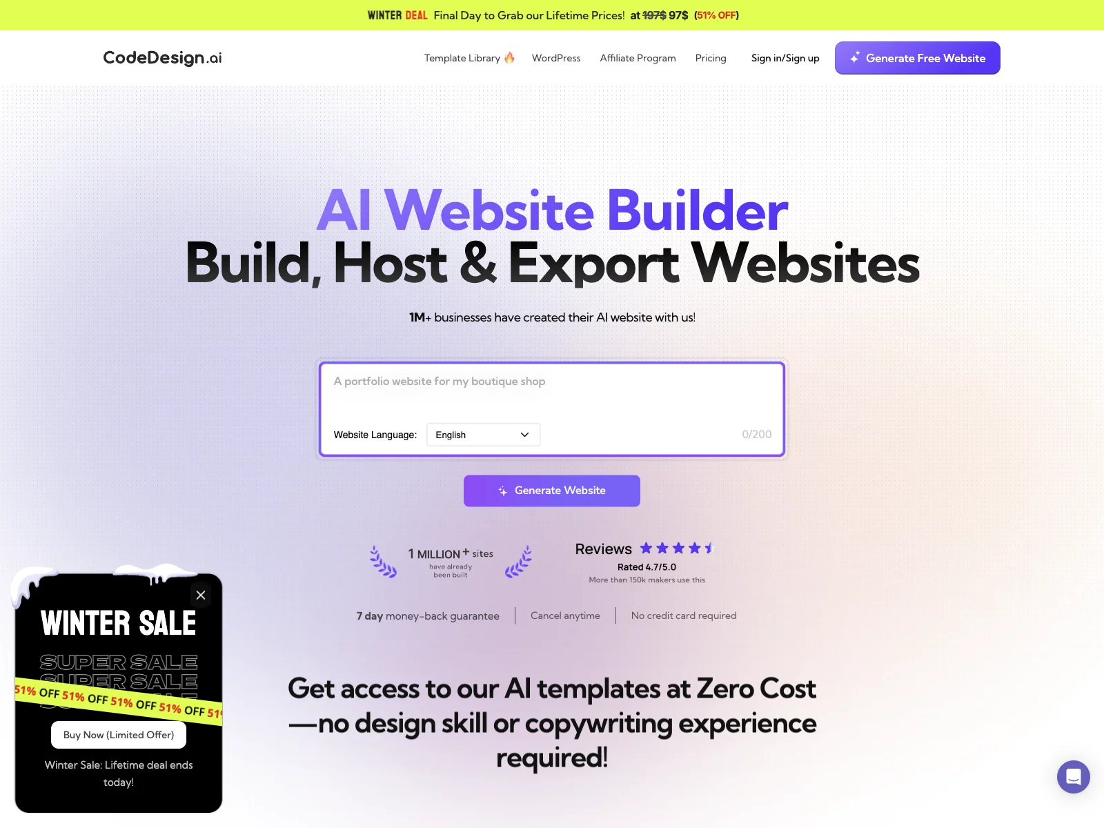 Build Your Dream Website with AI: CodeDesign.ai