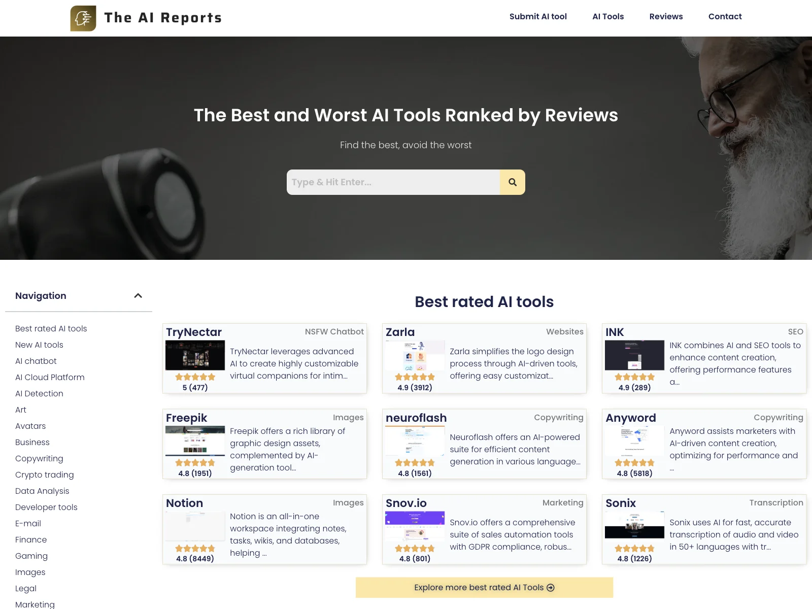 The AI Reports: Aggregating AI Tools by Reviews