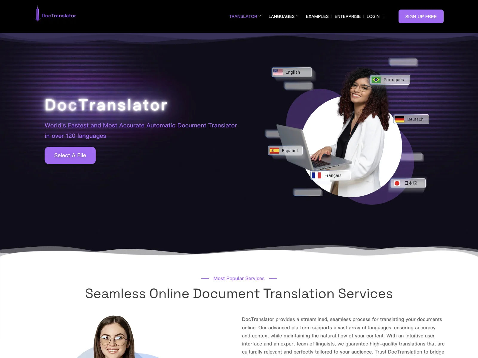 DocTranslator: Instant Document Translation in Over 120 Languages