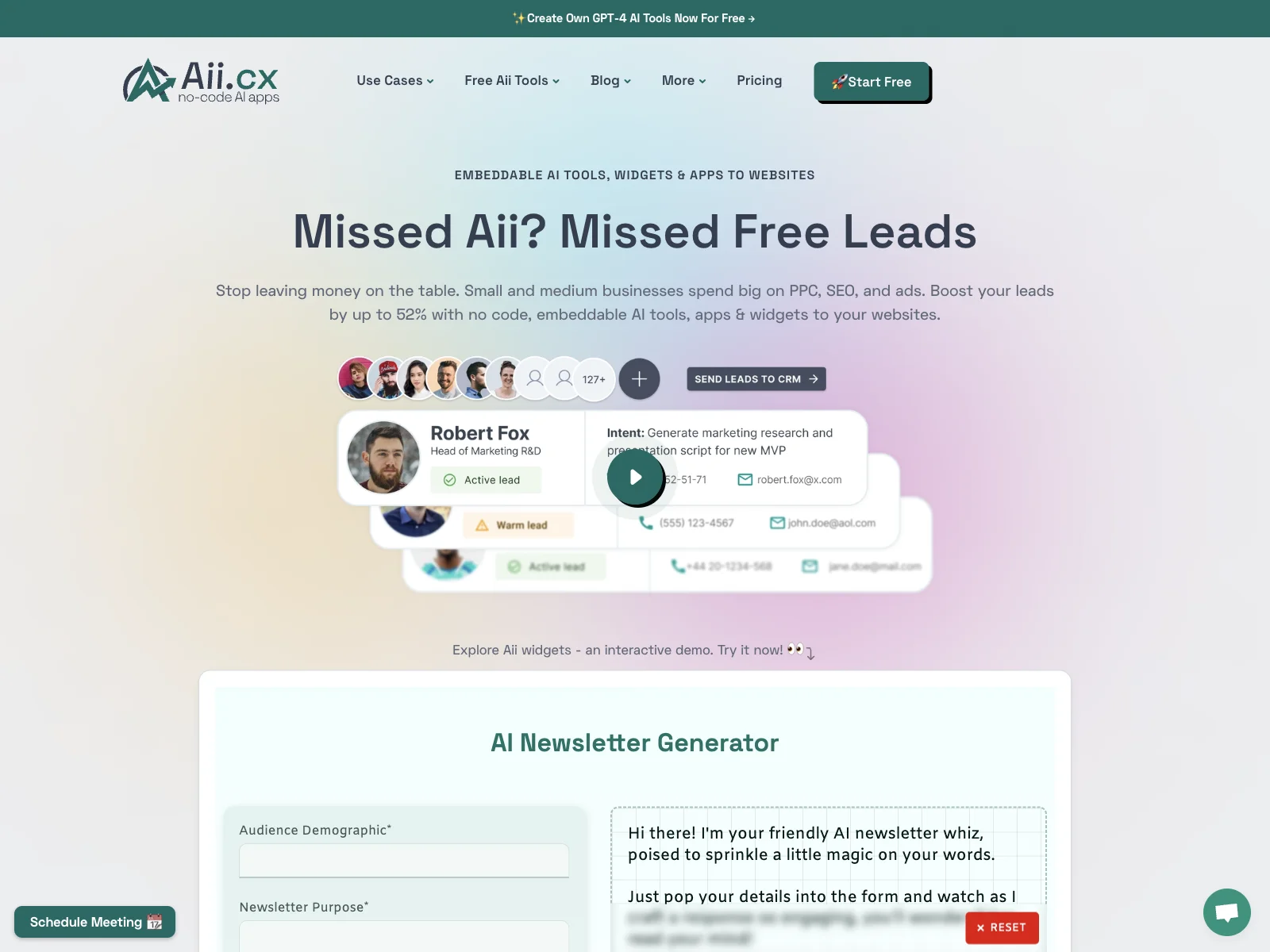 Aii.CX: Empowering Websites with AI Tools and Widgets for Enhanced Leads