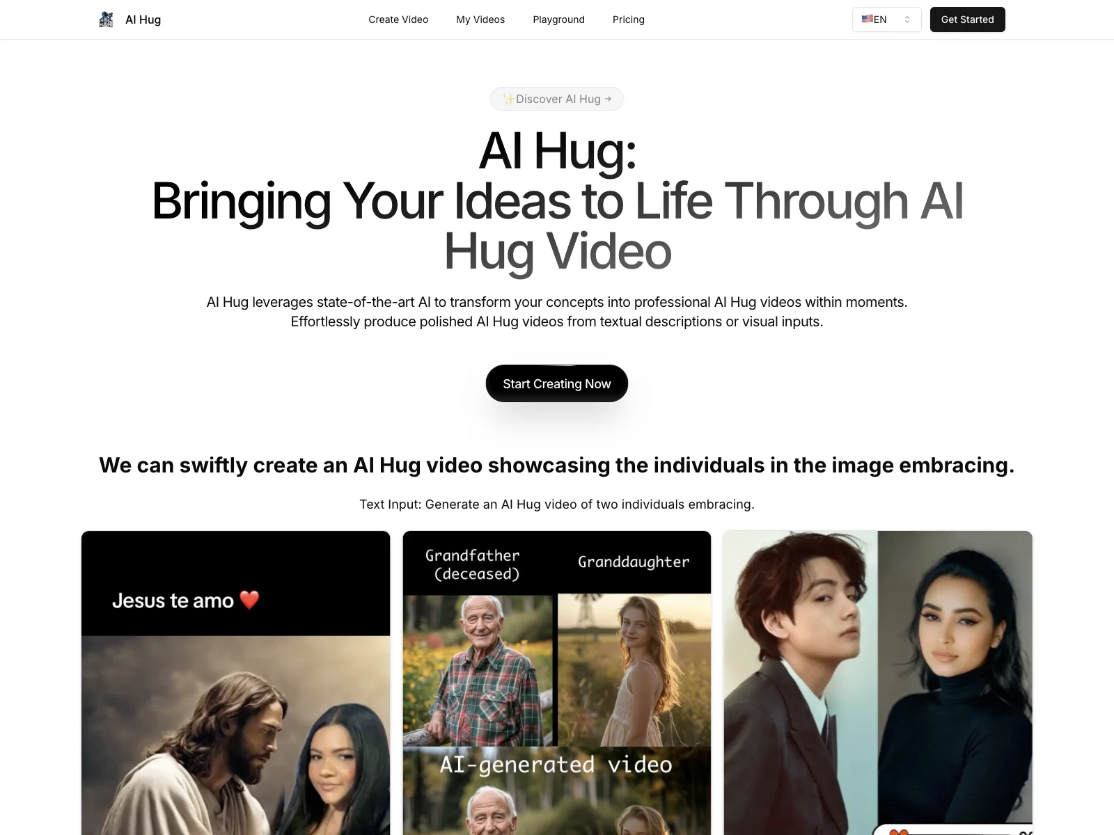 AI Hug: Transform Text & Images into Stunning Videos