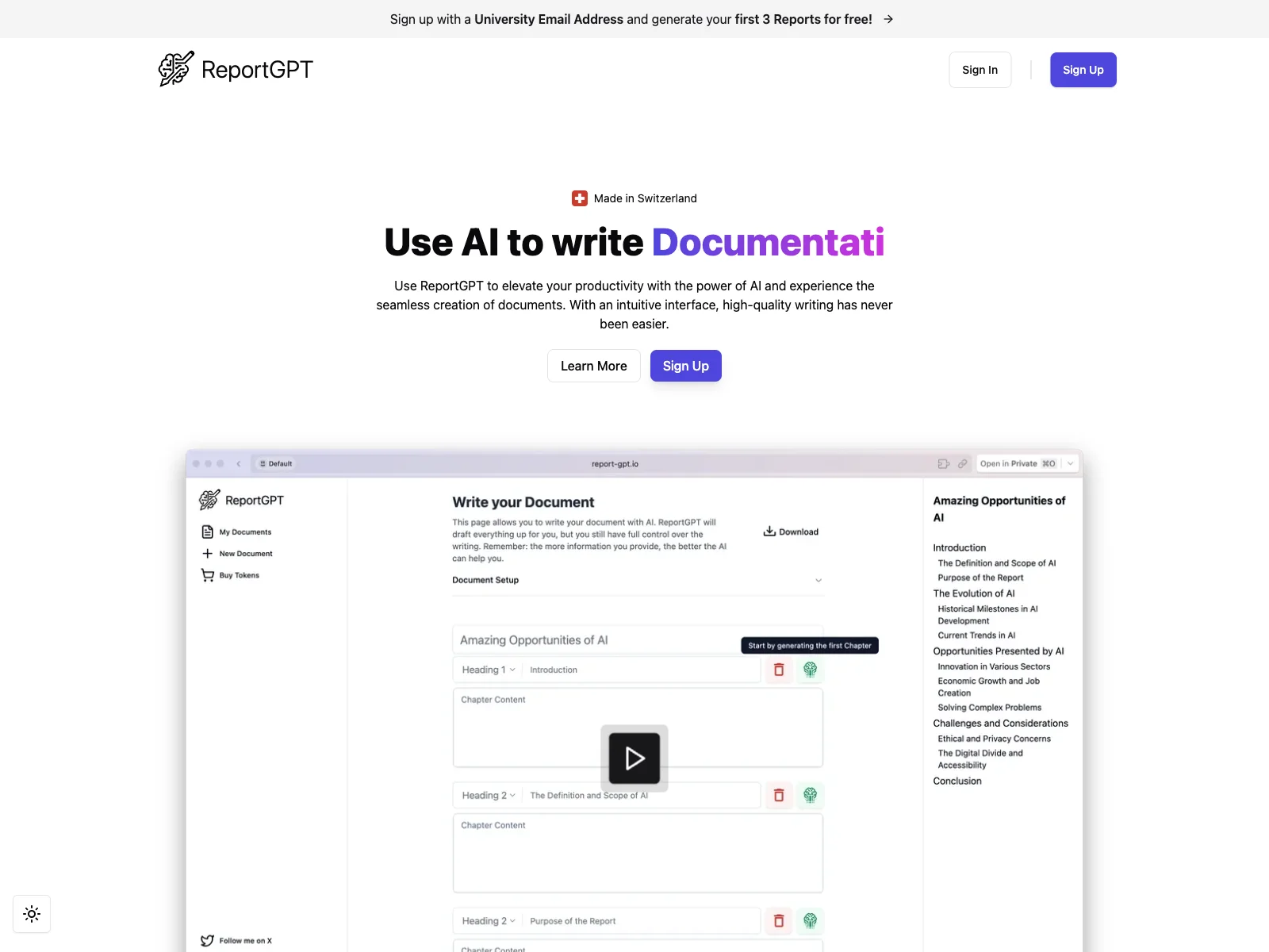 ReportGPT - Transform Your Writing with AI