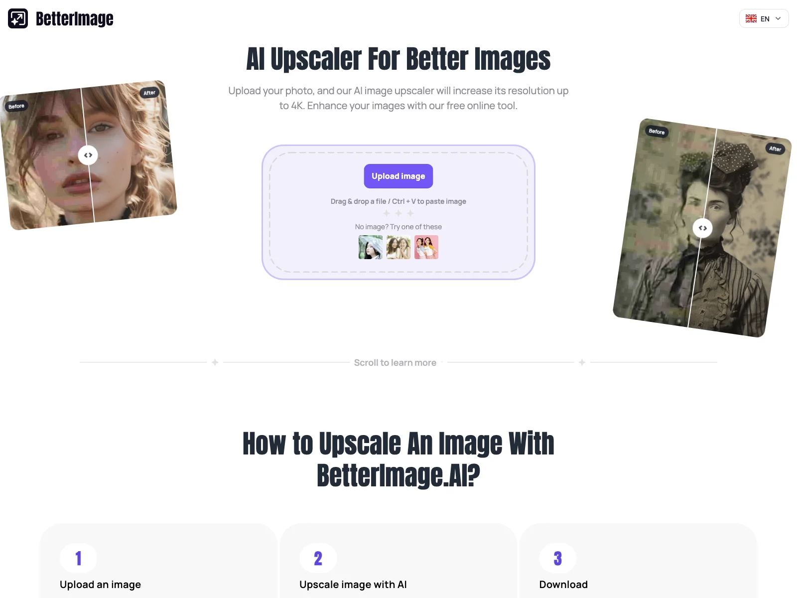 Enhance Images with BetterImage.AI - Up to 4K Resolution