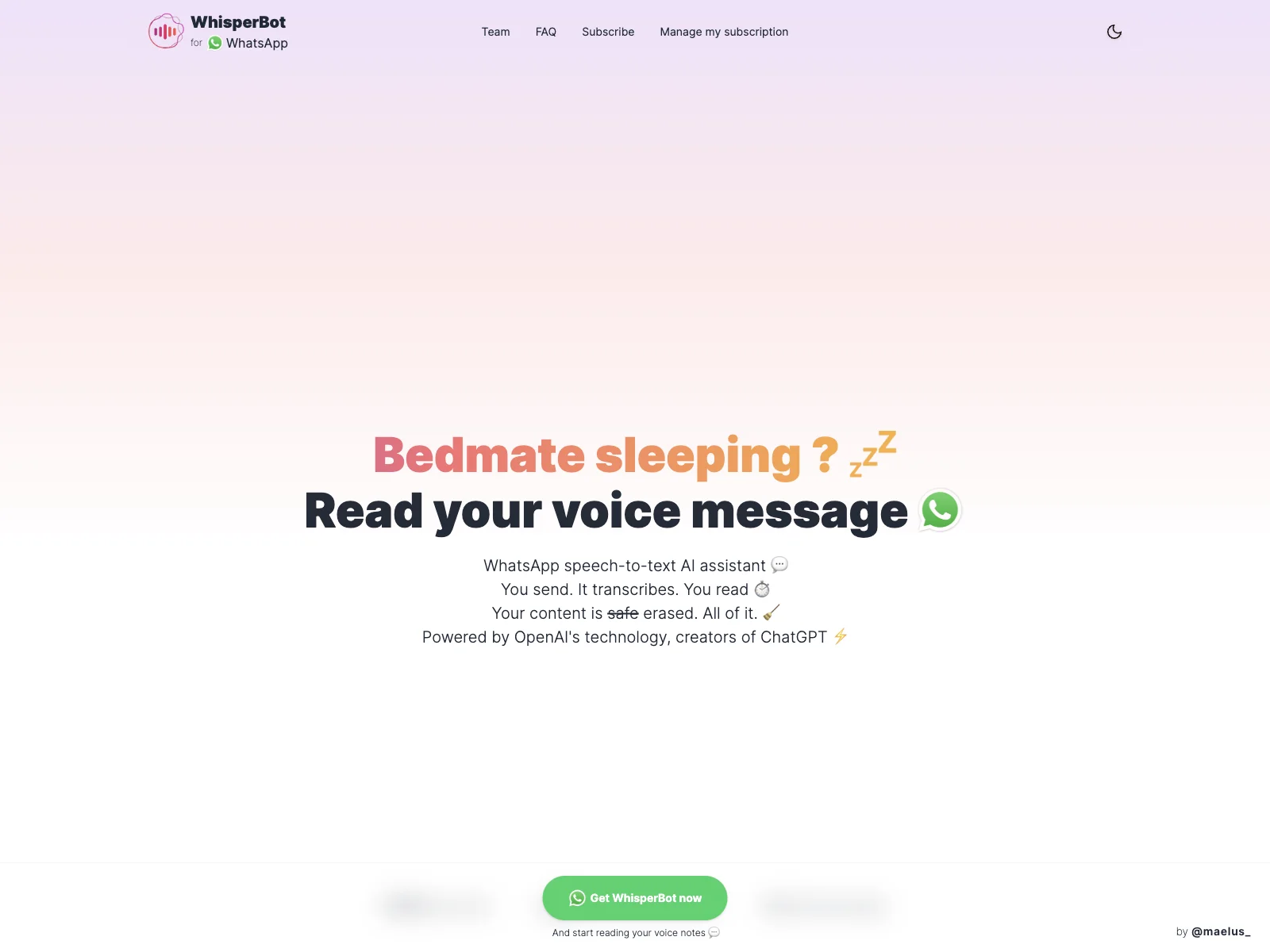 WhisperBot: Transform Your WhatsApp Voice Messages with AI