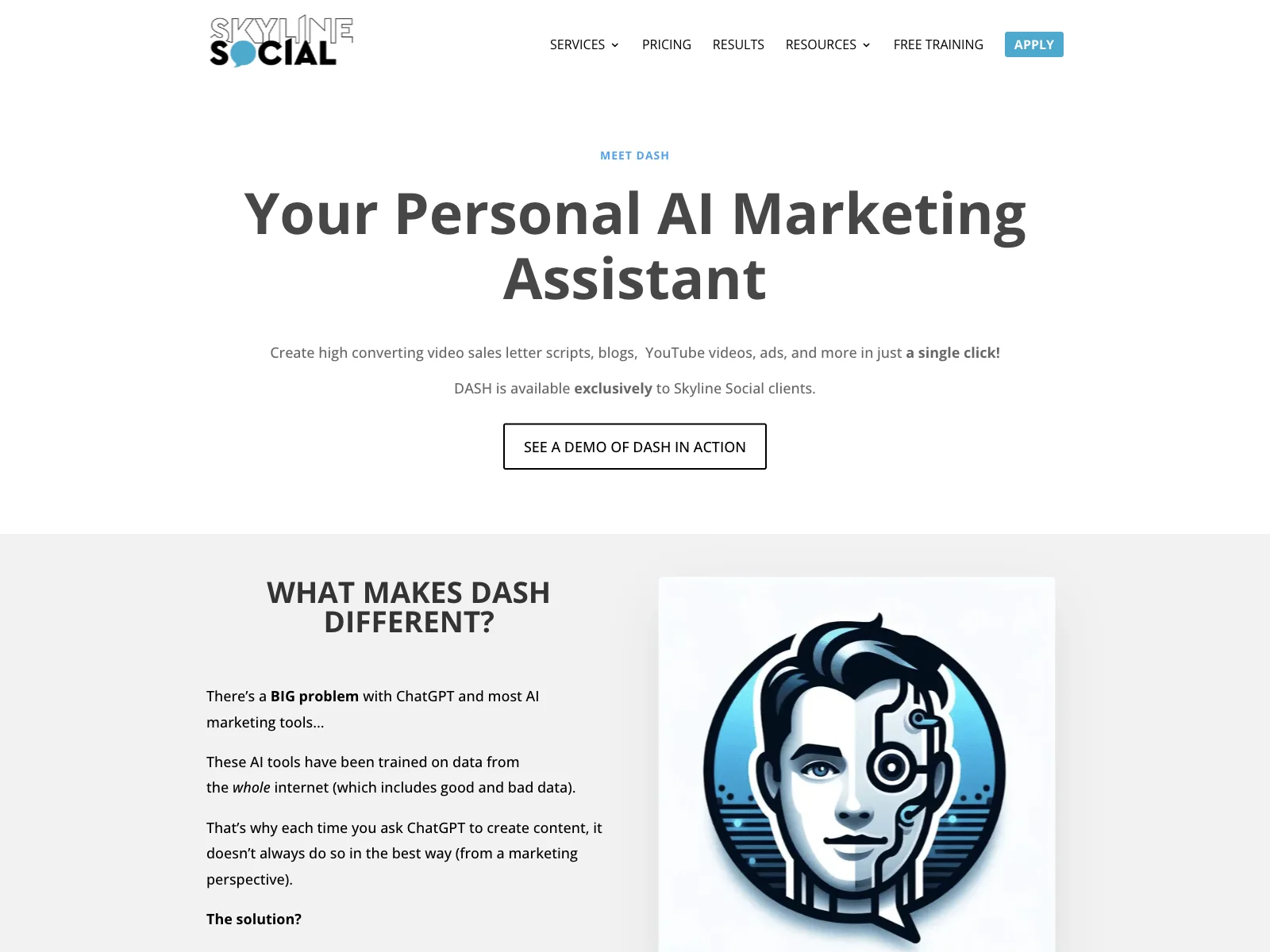 DASH: The AI Marketing Assistant for Skyline Social Clients