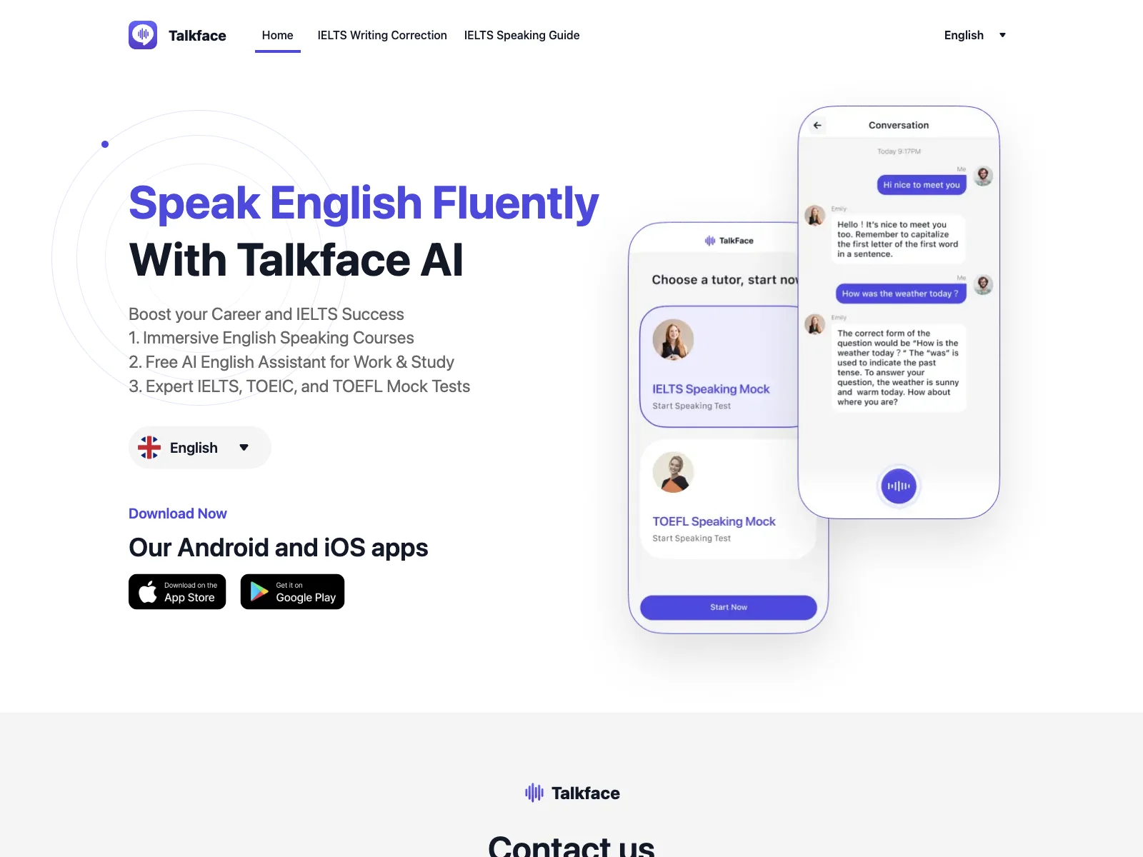 Talkface: Enhance Your English & IELTS Skills with AI