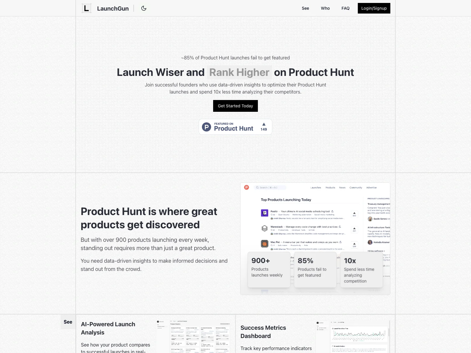 LaunchGun: Optimize Your Product Hunt Launches with AI Insights