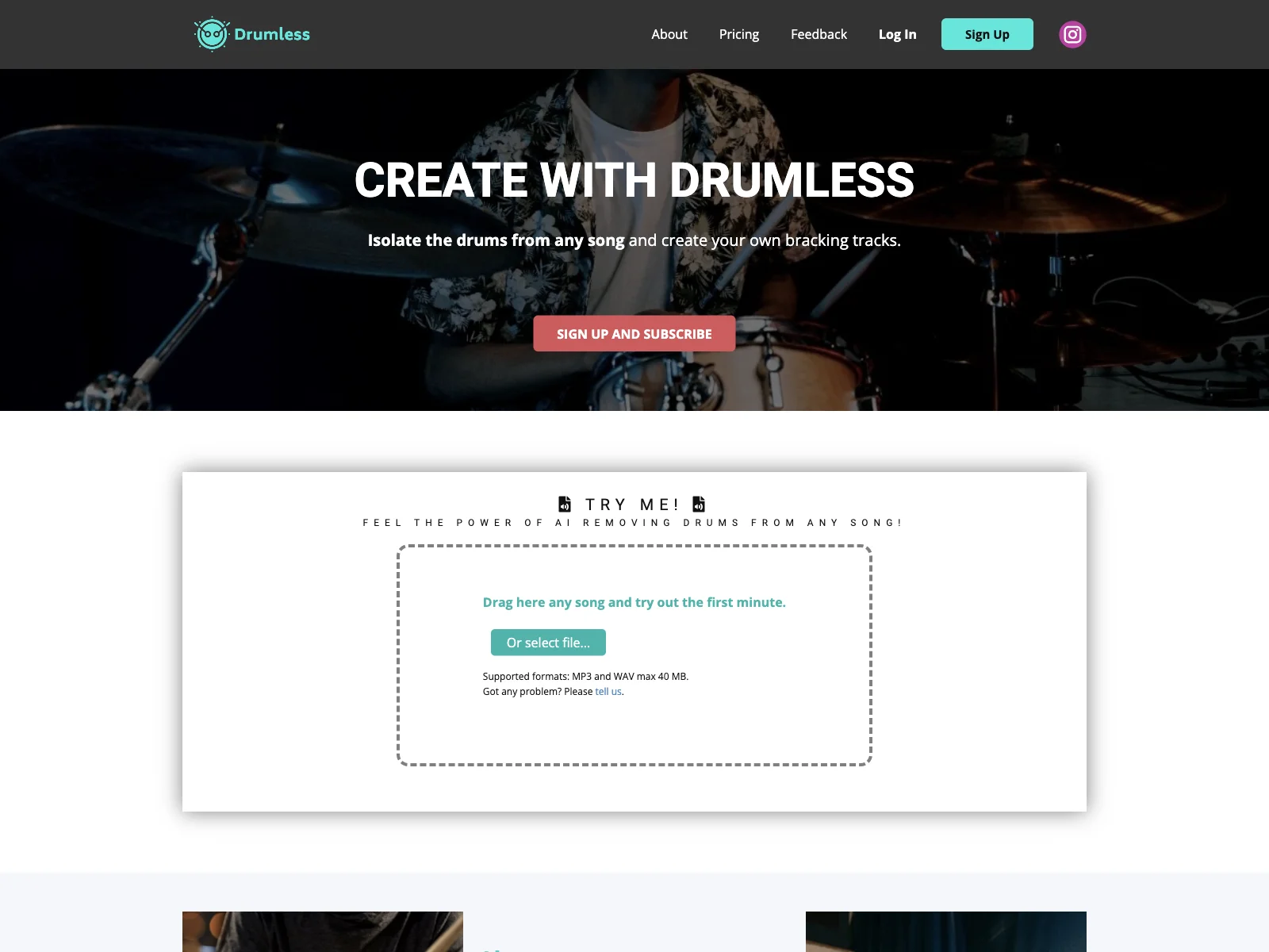 Drumless - Revolutionize Your Music with AI Drum Removal