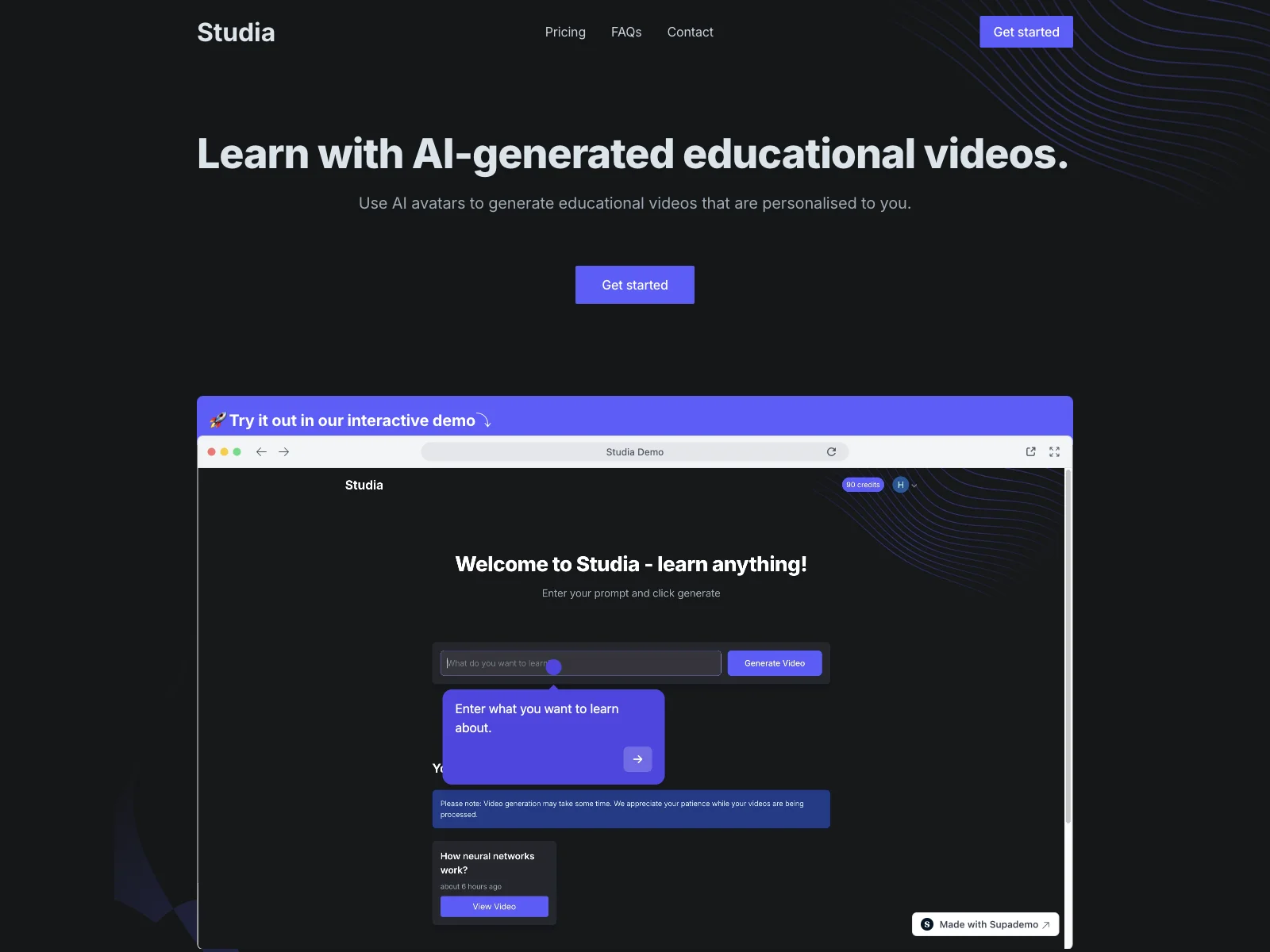 Studia: Personalized AI-Powered Educational Videos