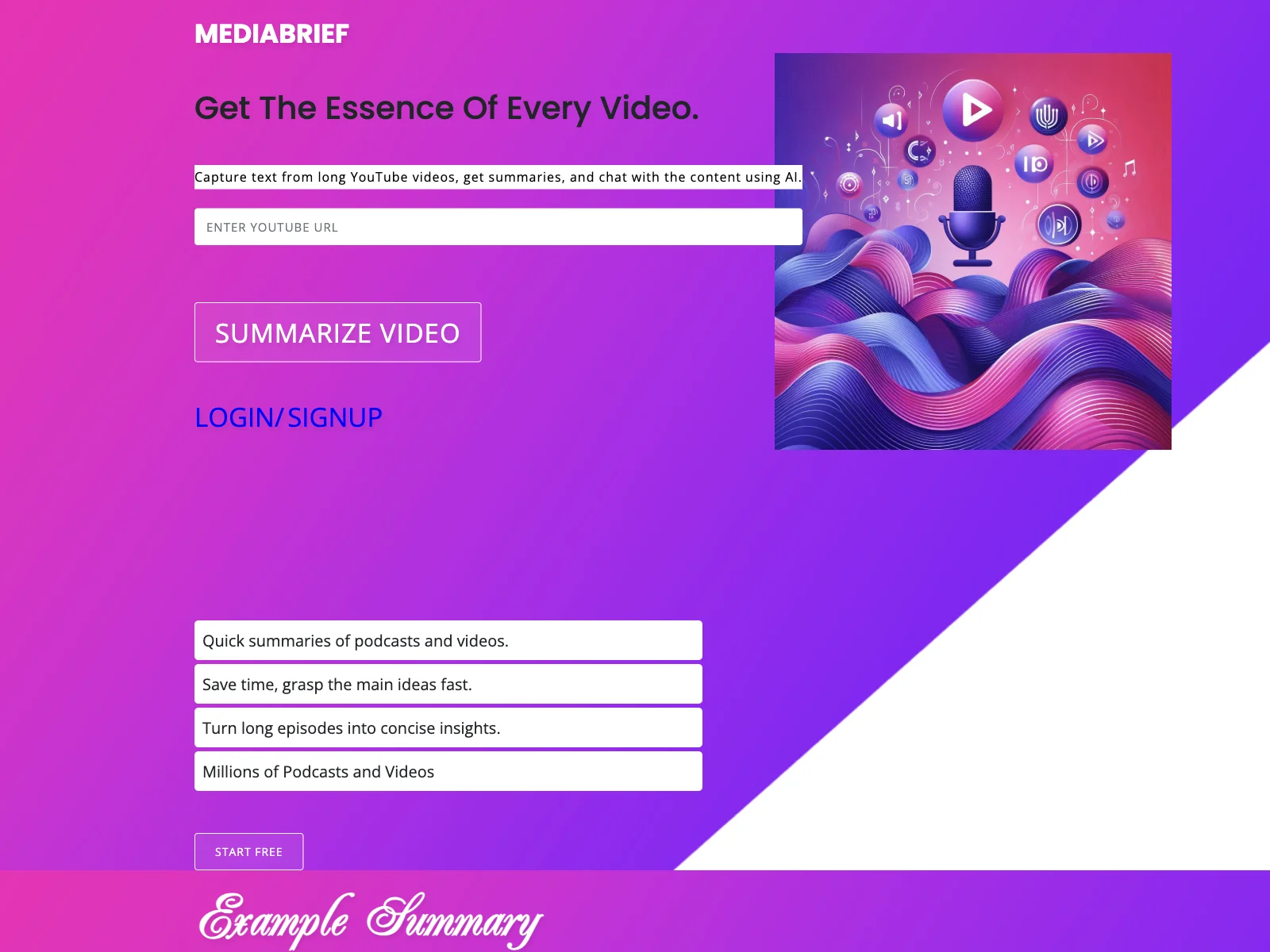 MediaBrief: Summarize Videos and Podcasts with AI