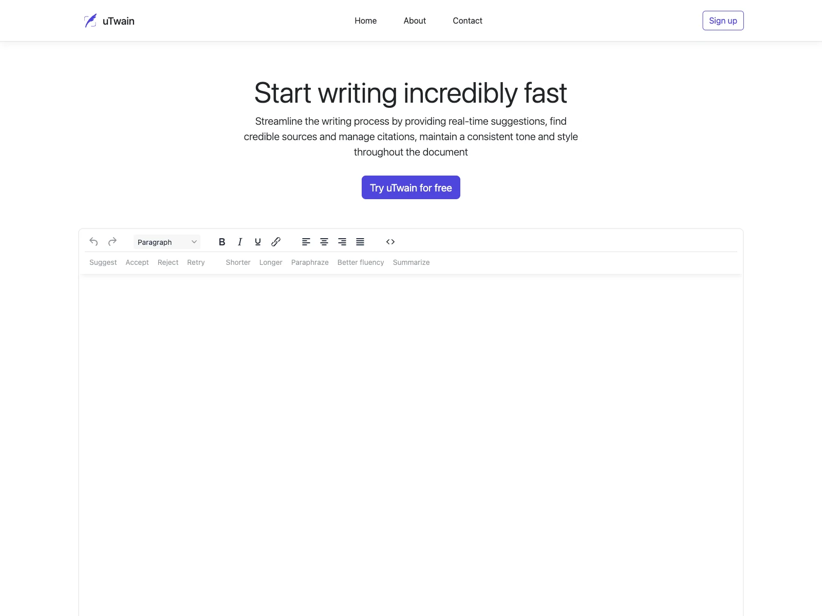 Write Effortlessly with uTwain - AI-Powered Writing Assistant