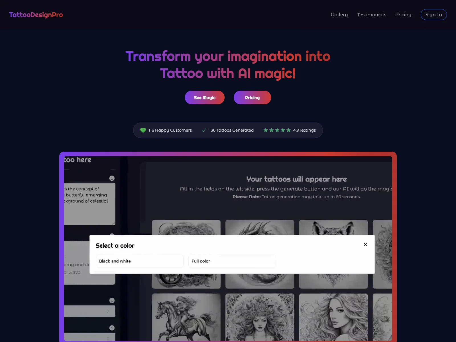 TattooDesignPro: Transform Your Imagination into Stunning Tattoos with AI