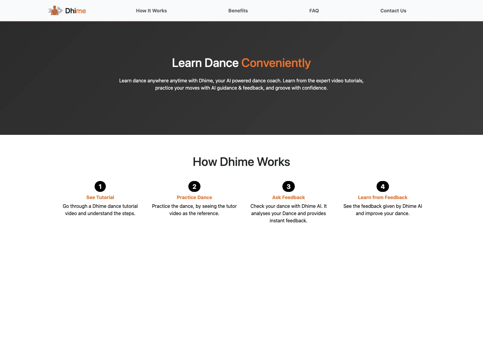 Dhime: Convenient Dance Learning with AI