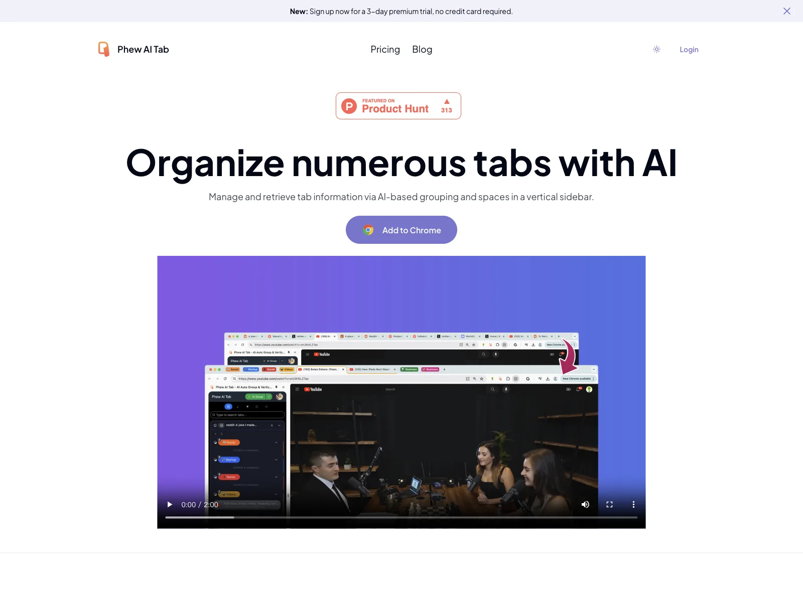 Phew AI Tab: Organize Tabs with AI for Enhanced Productivity