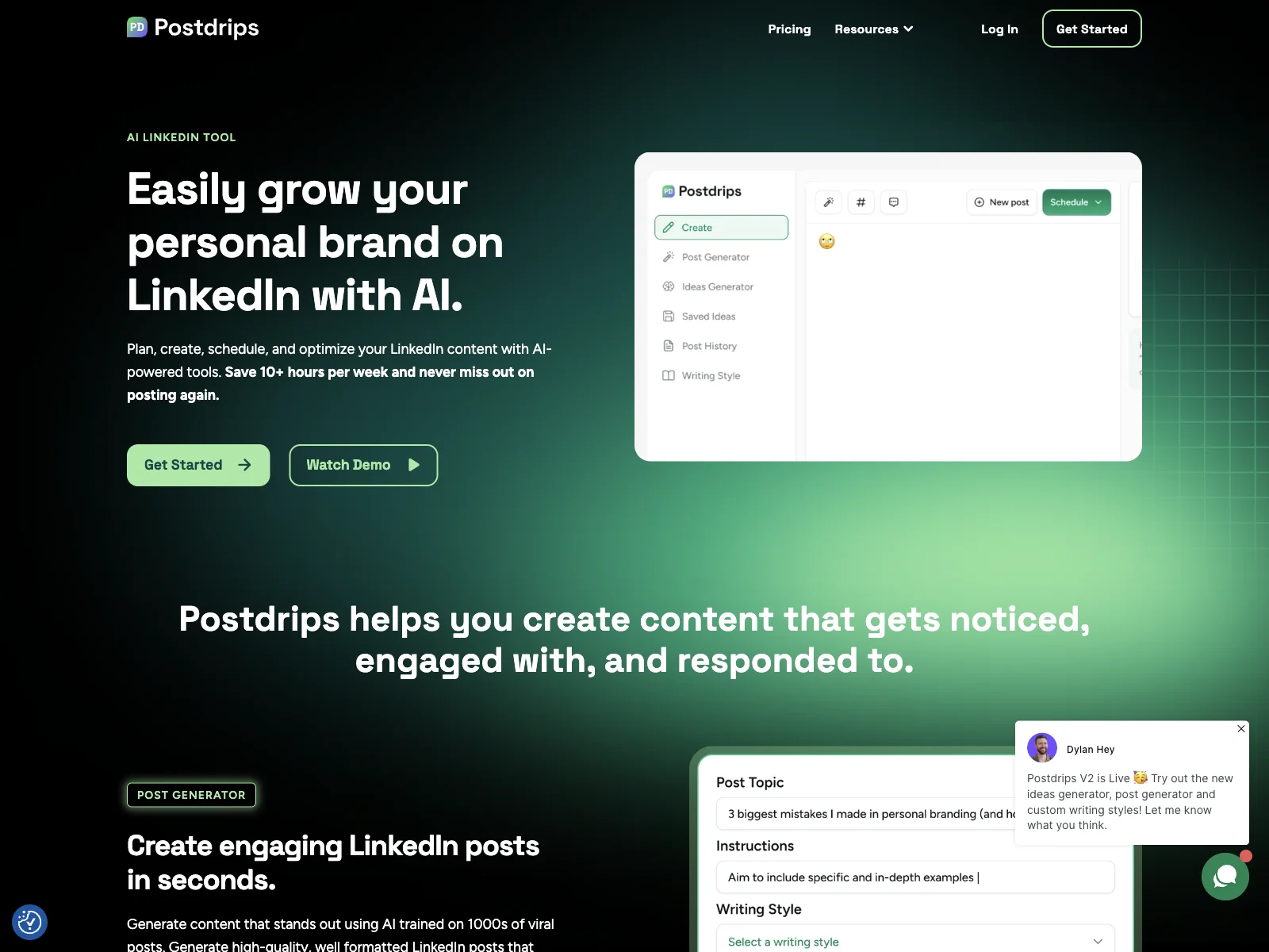 Postdrips: AI LinkedIn Tool for Personal Brand Growth