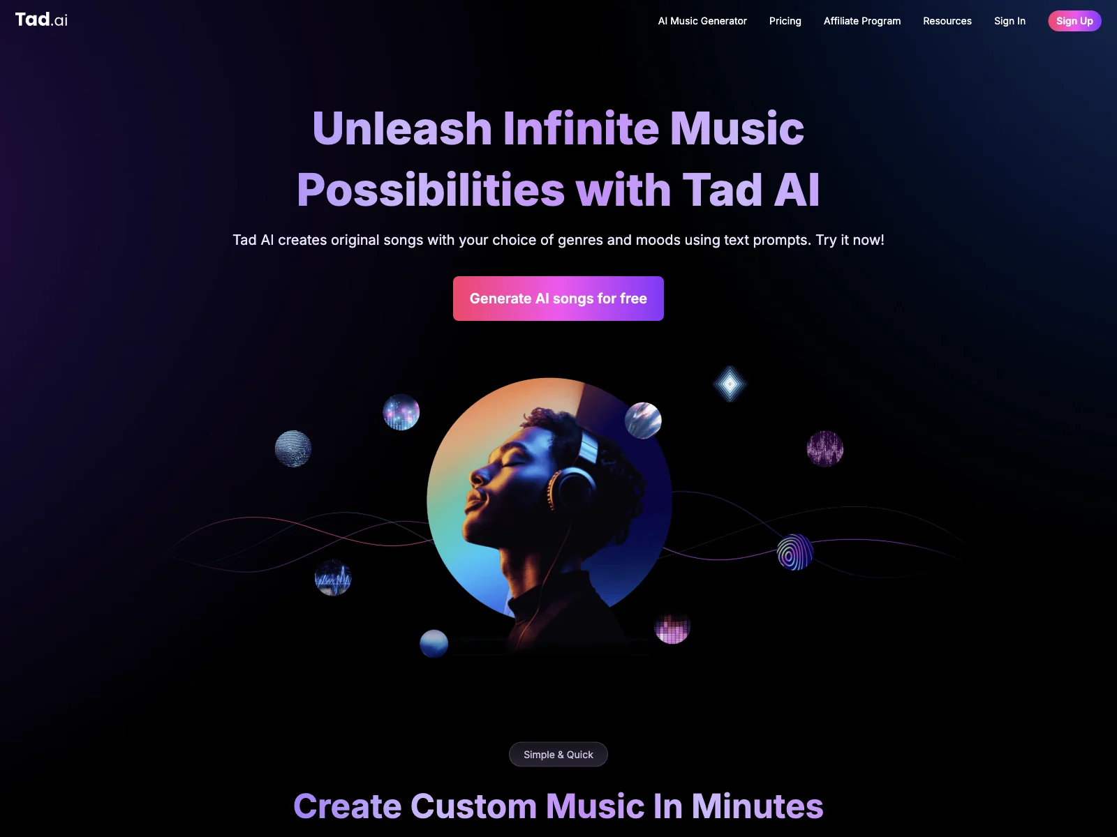 Create Royalty-free Songs for Free with Tad AI